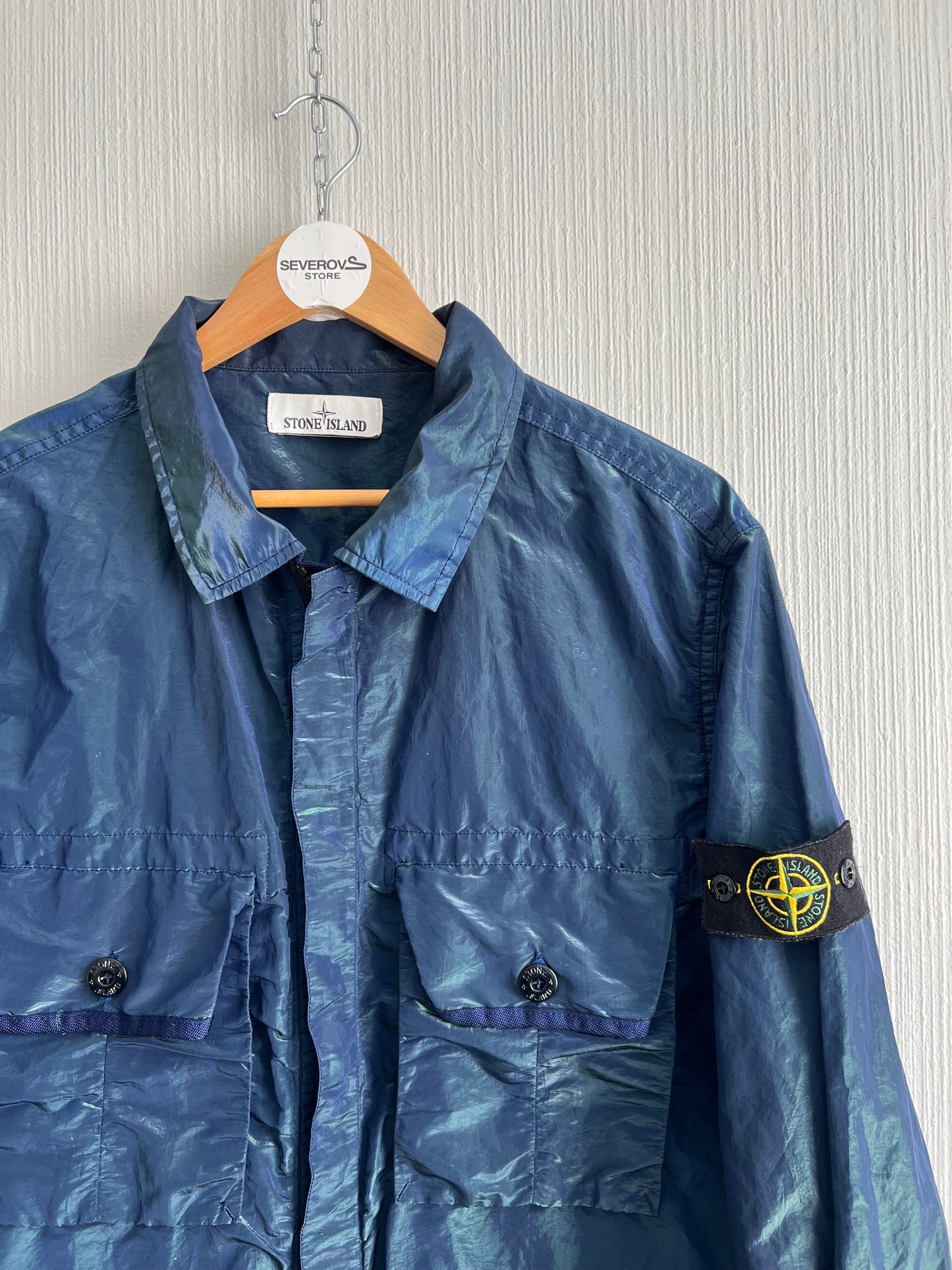 Stone Island SS17 Blue Green Weft Overshirt