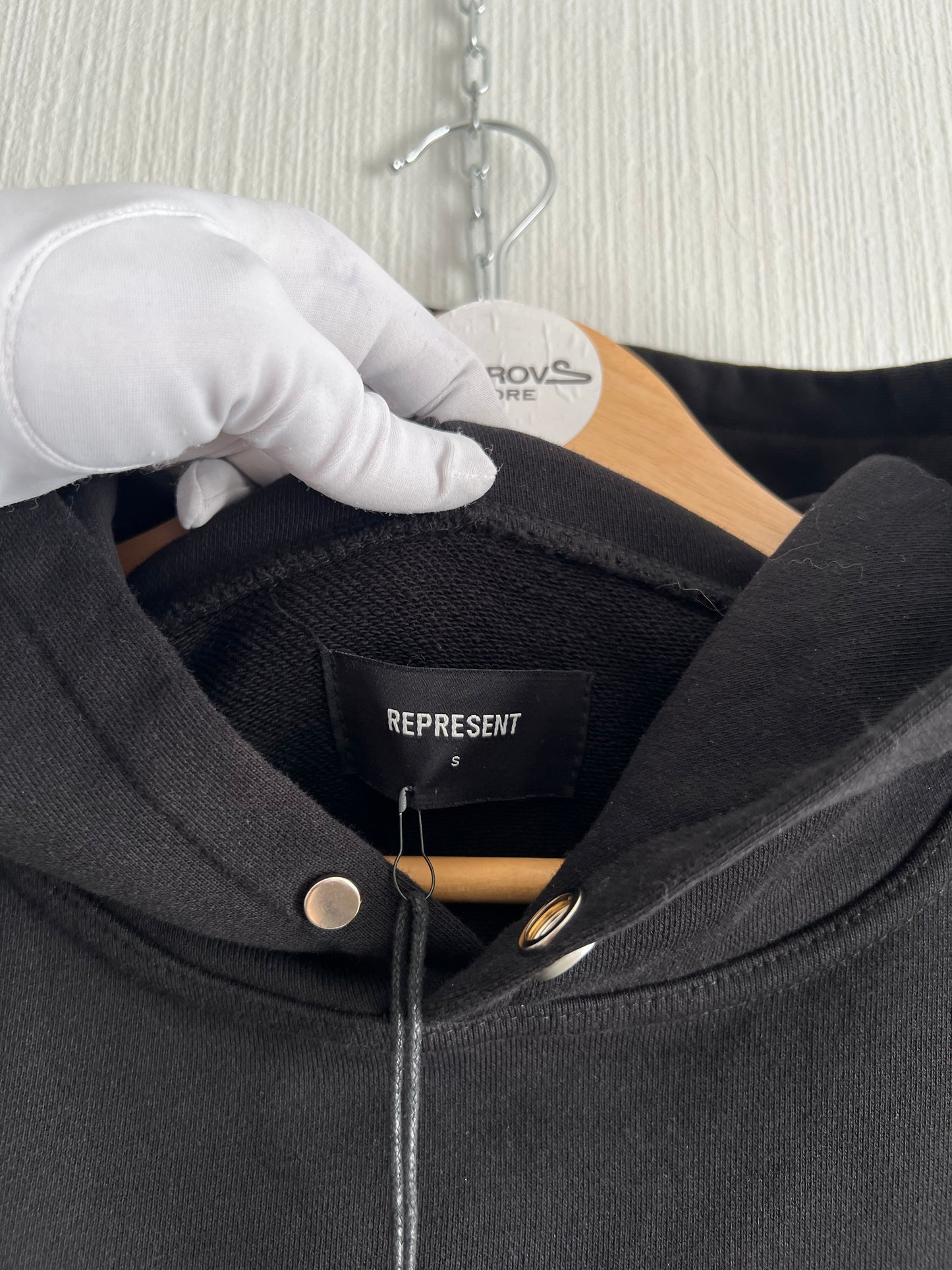 Represent Mens Black Cotton Hoodie