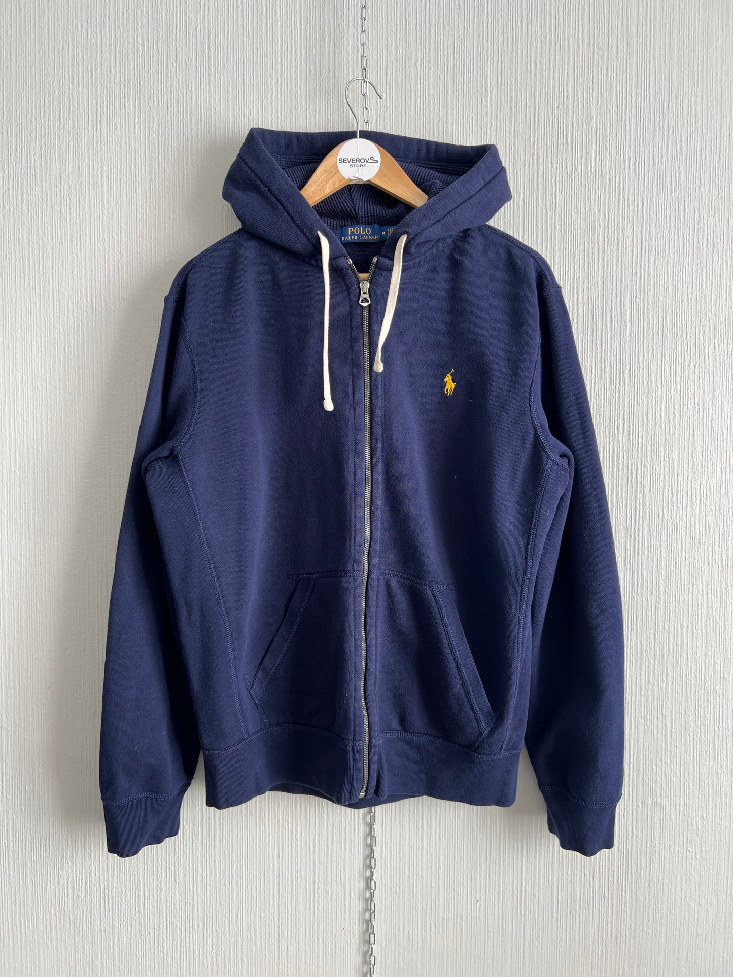 Polo Ralph Lauren Navy Cotton Mens Zip Hoodie