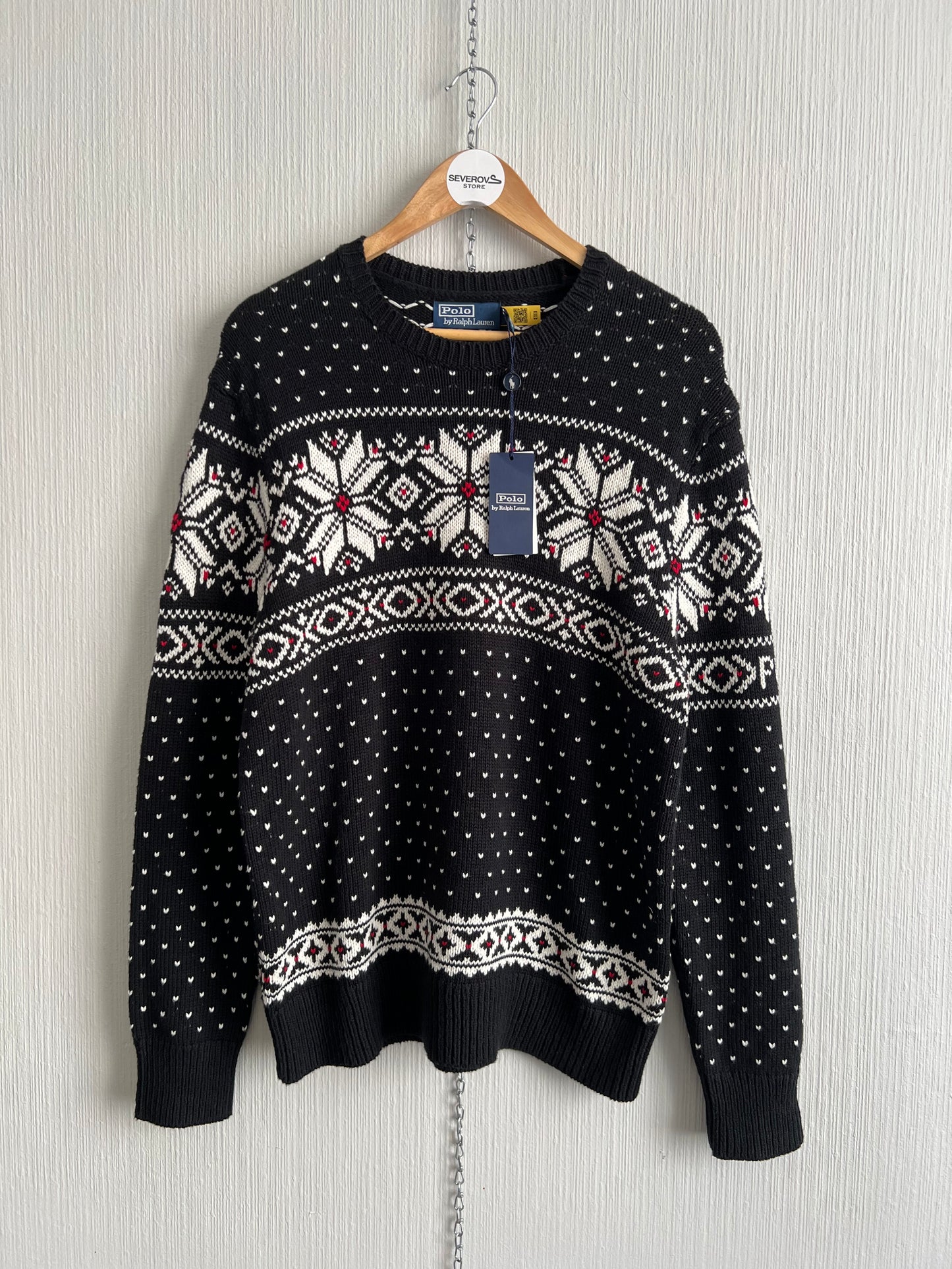 Polo Ralph Lauren Snowflake Cotton Cashmere Blend Knit Mens Sweater
