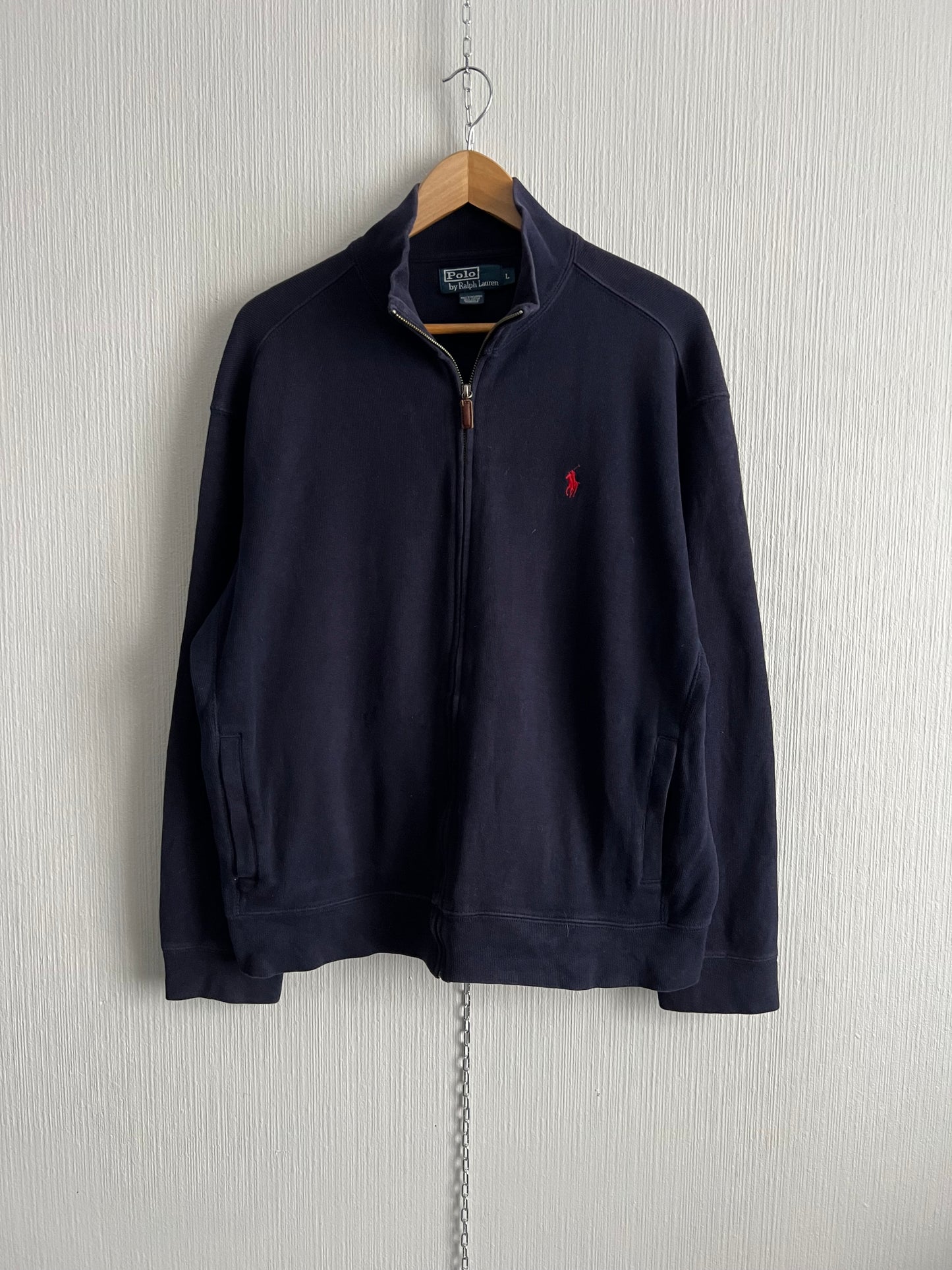 Polo Ralph Lauren Quarter Zip Navy Cotton Jumper
