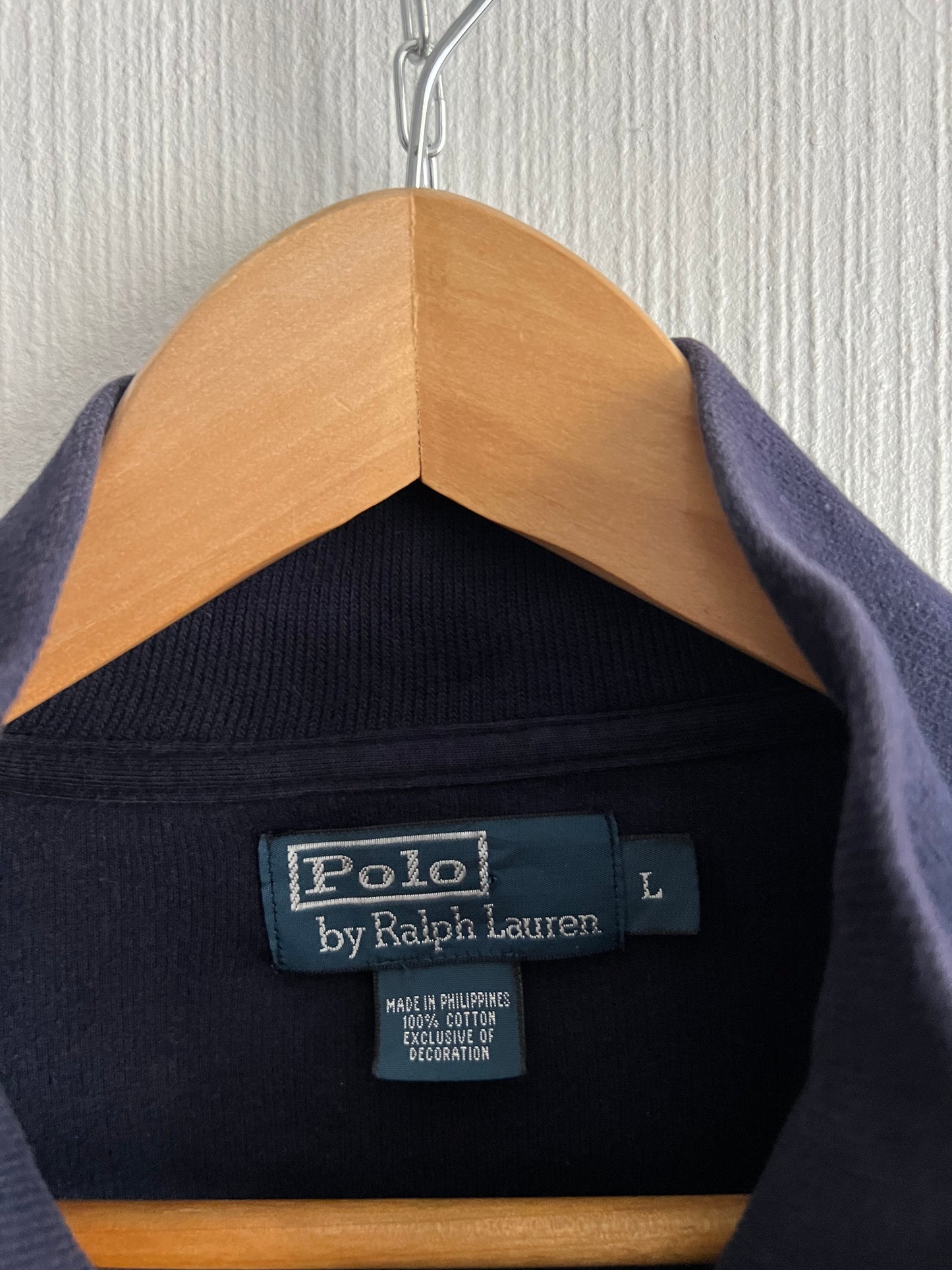 Polo Ralph Lauren Quarter Zip Navy Cotton Jumper