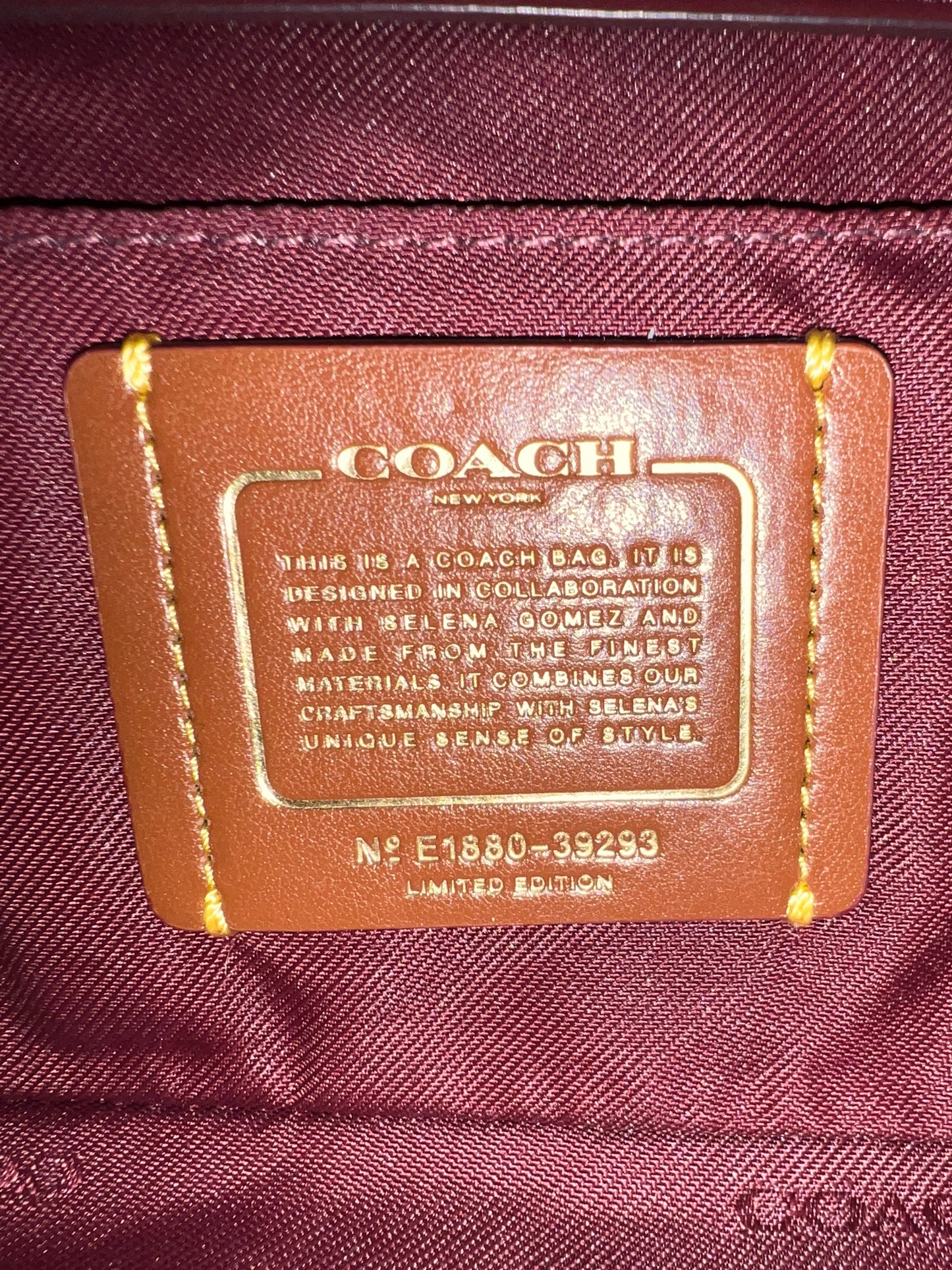 COACH Selena Gomez Pink Trail Bag