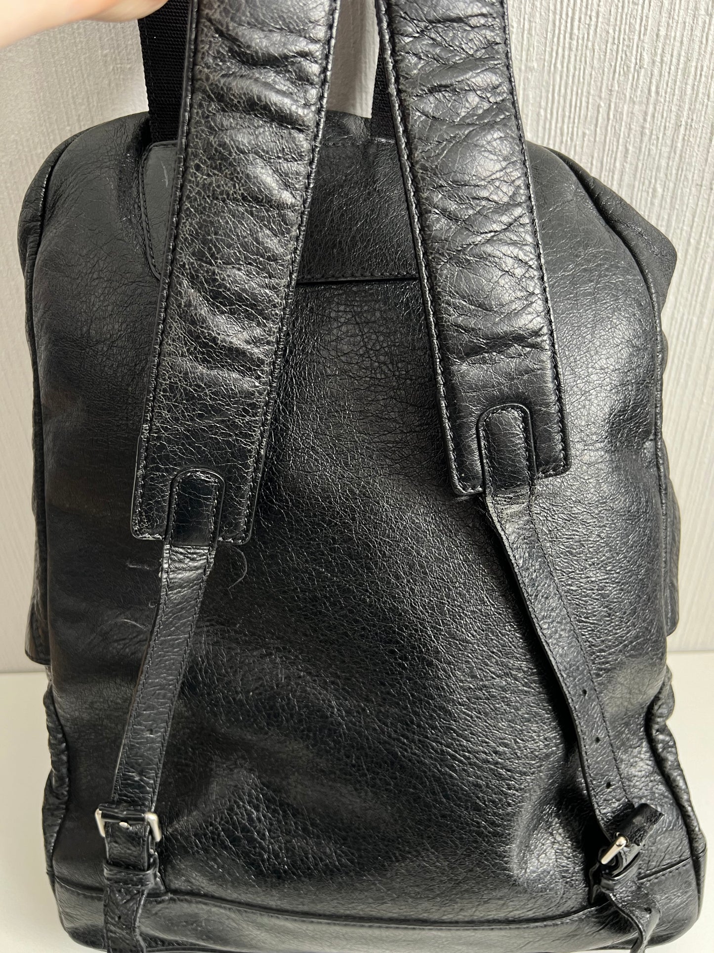 Balenciaga Black Leather Backpack