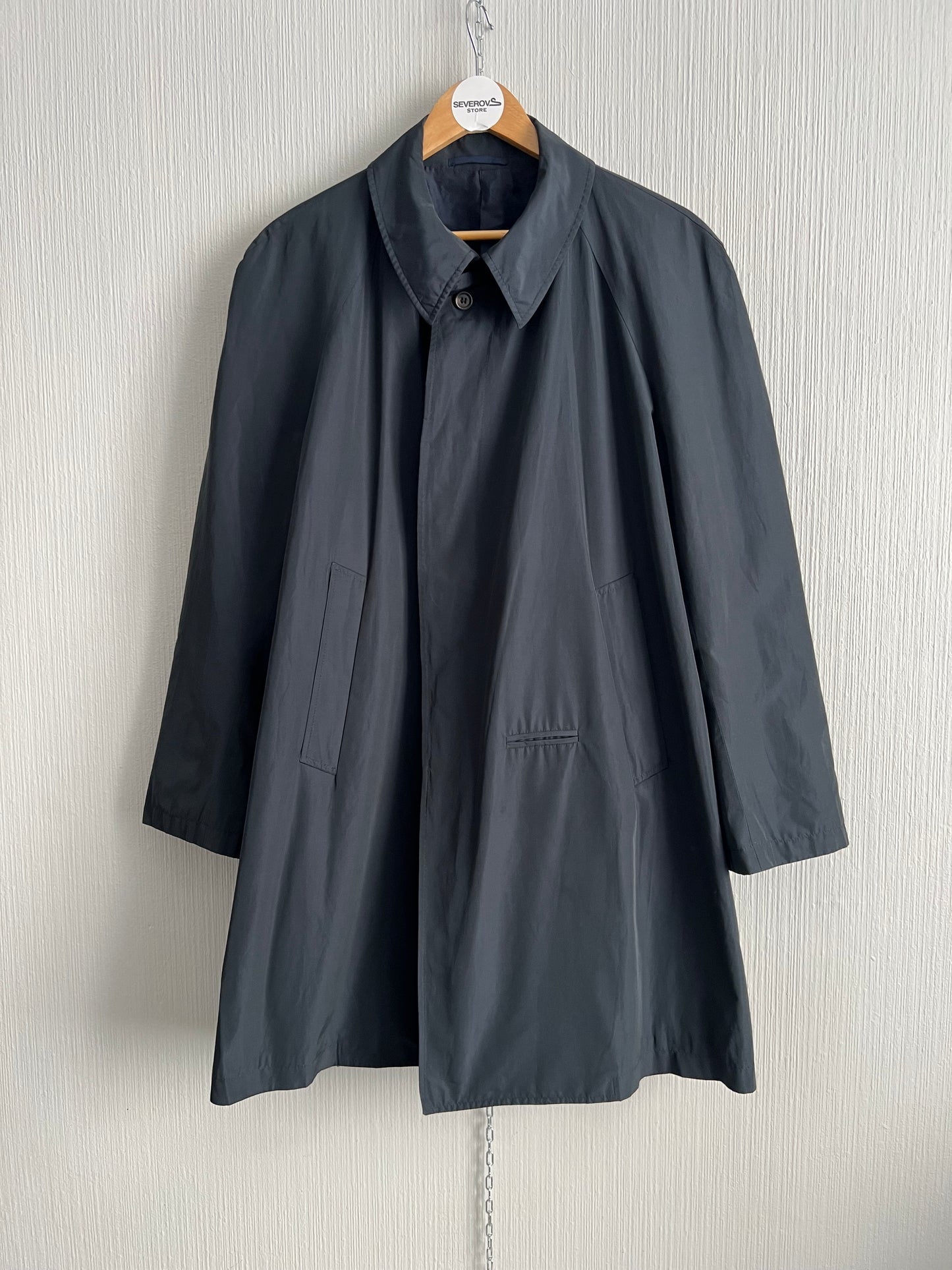 Yves Saint Laurent YSL Mens Navy Trench Coat