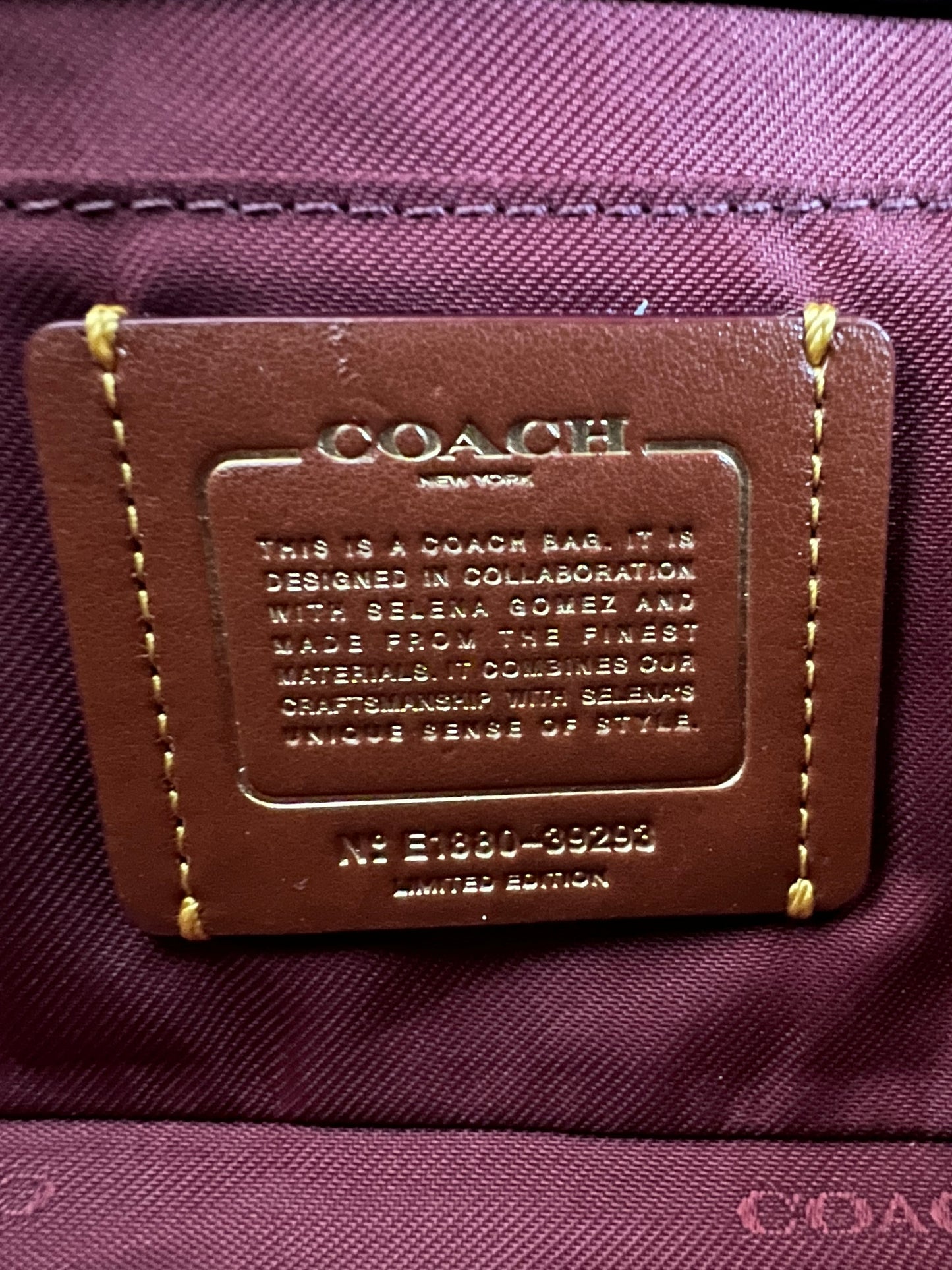 COACH Selena Gomez Pink Trail Bag