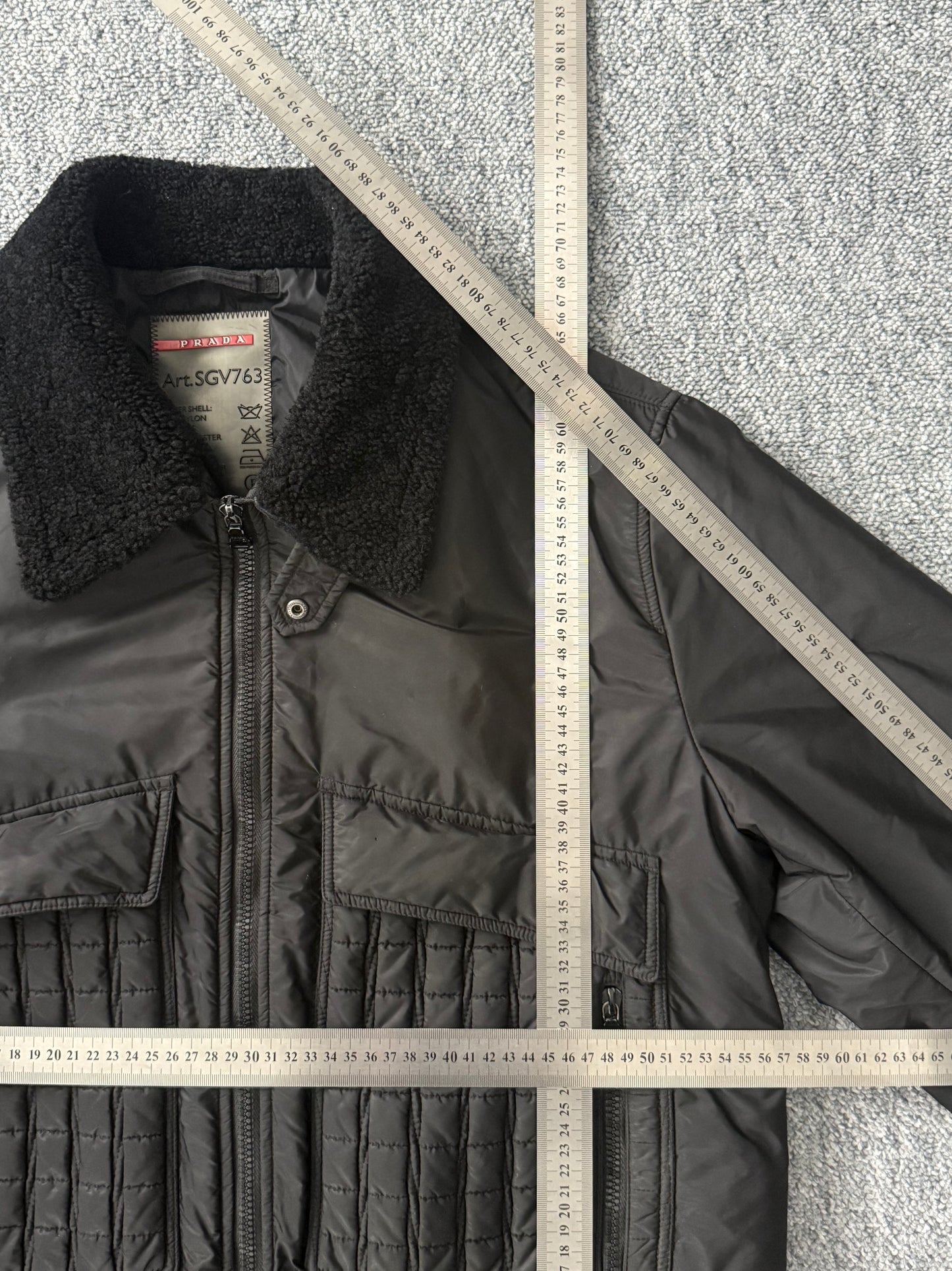 Prada Shearling Collar Bomber Jacket