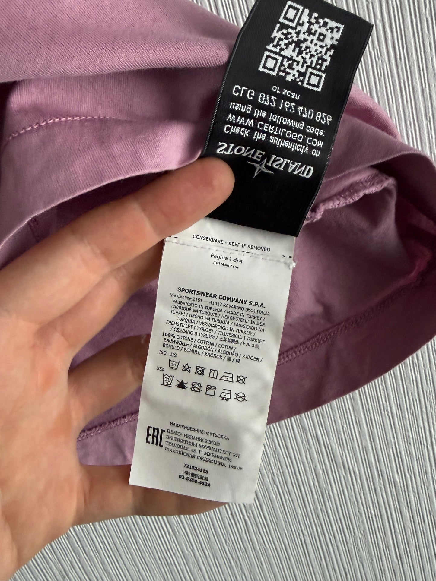 Stone Island Logo Pink T-shirt