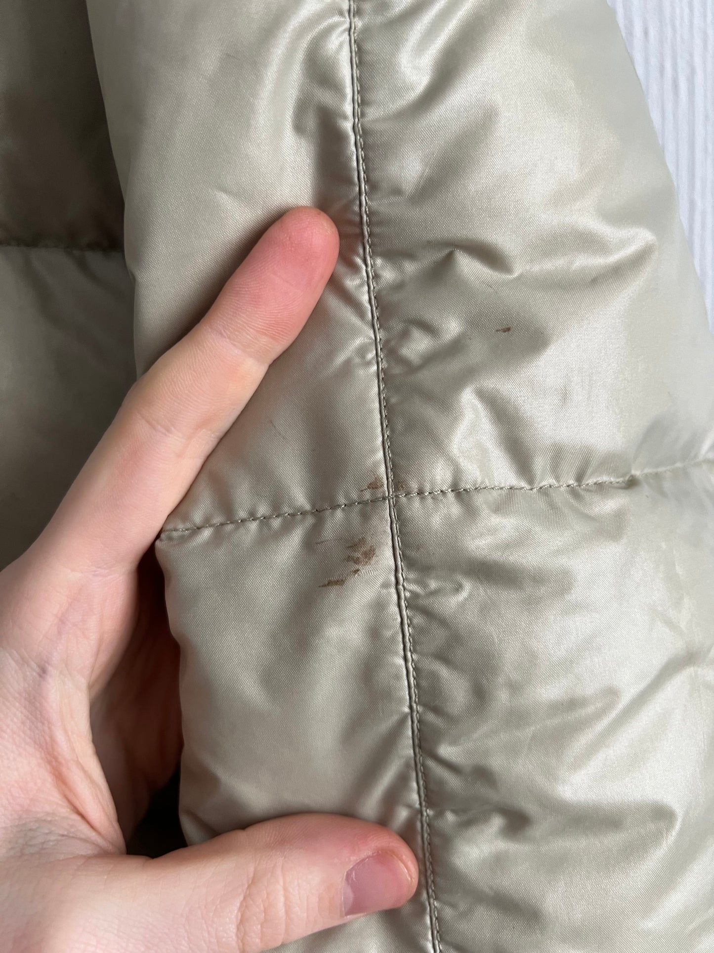 Vintage 90s Moncler Grenoble Beige Puffer Down Mens Jacket