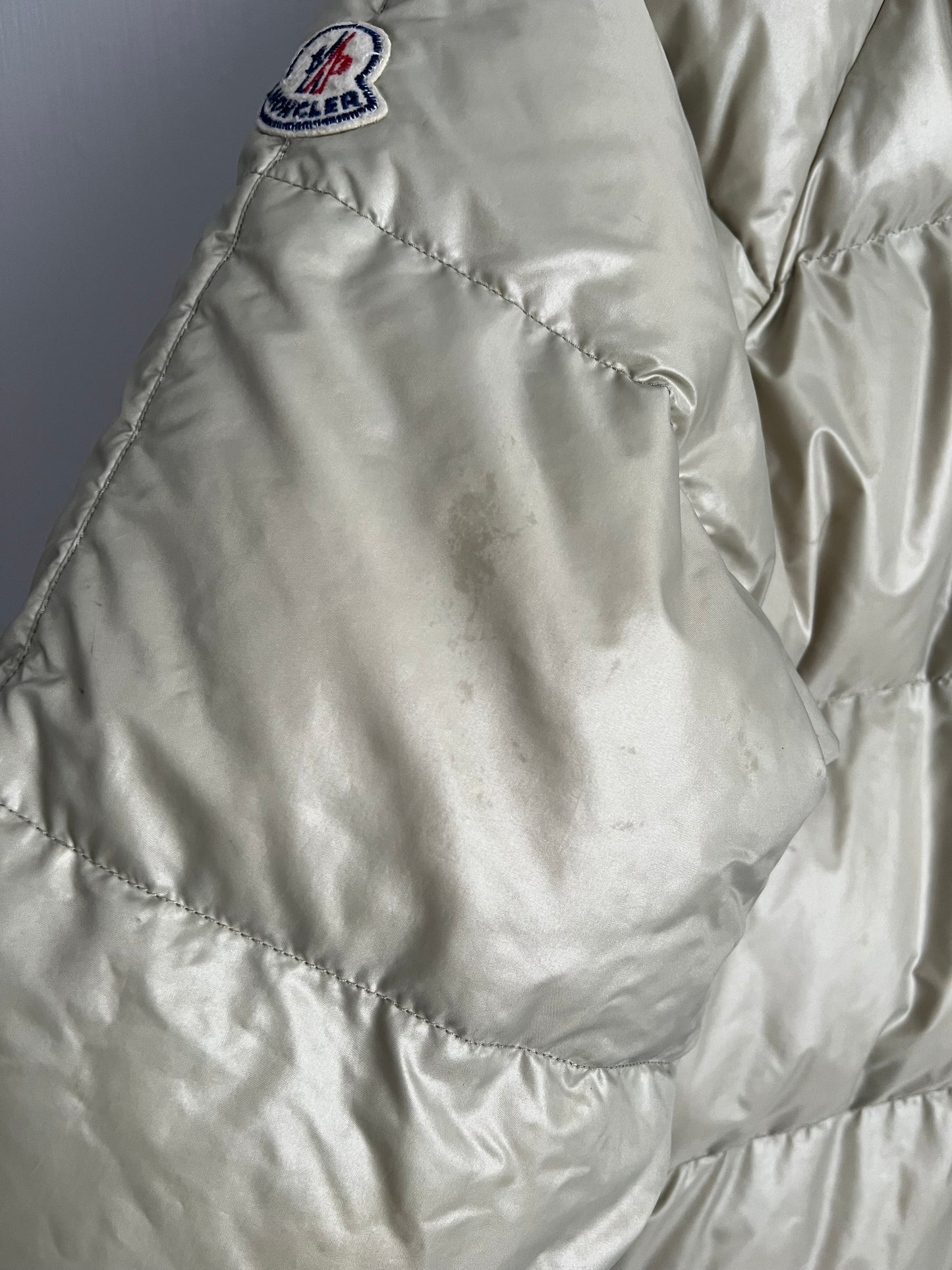Vintage 90s Moncler Grenoble Beige Puffer Down Mens Jacket