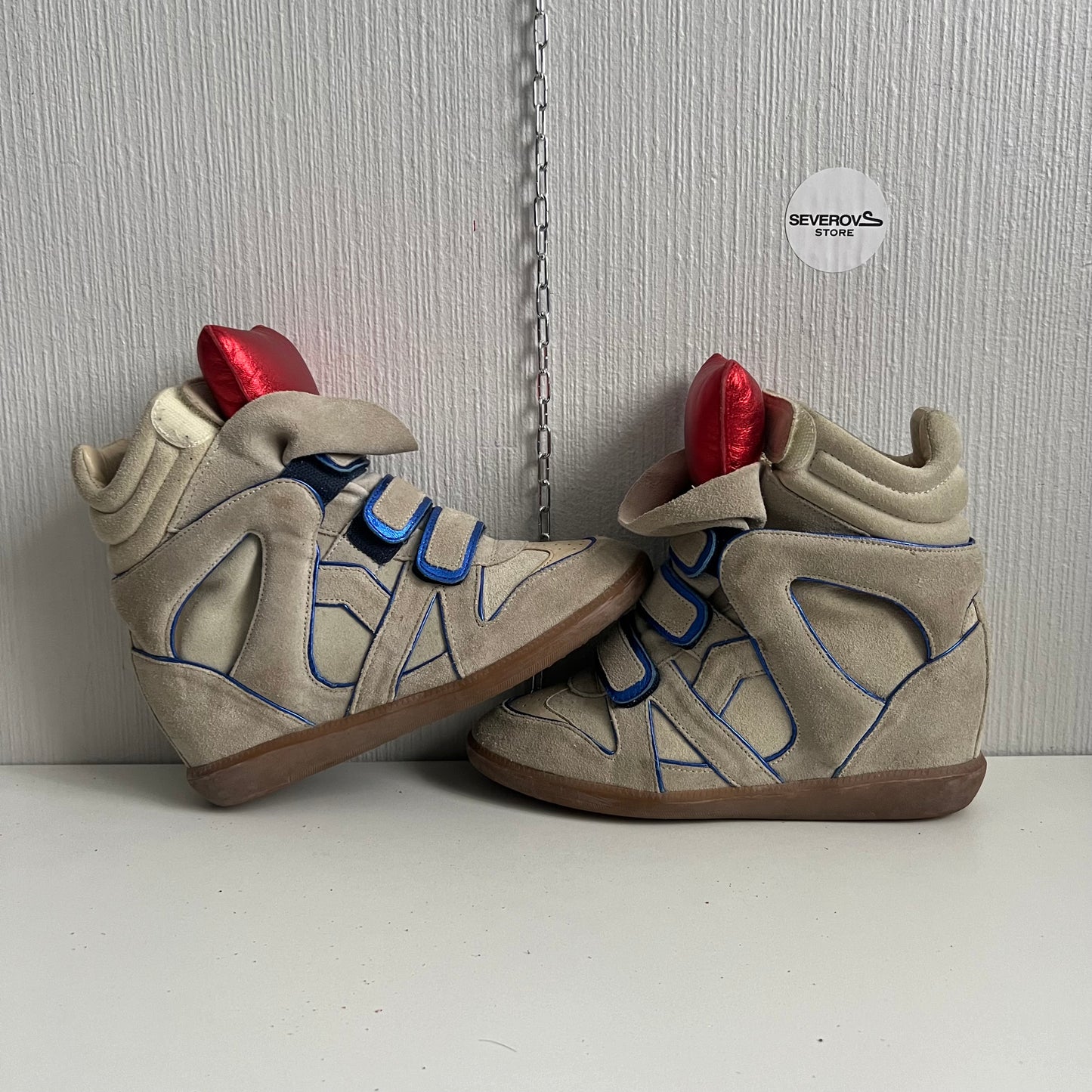 Isabel Marant Bekett Beige Suede Leather Sneakers Womens Shoes