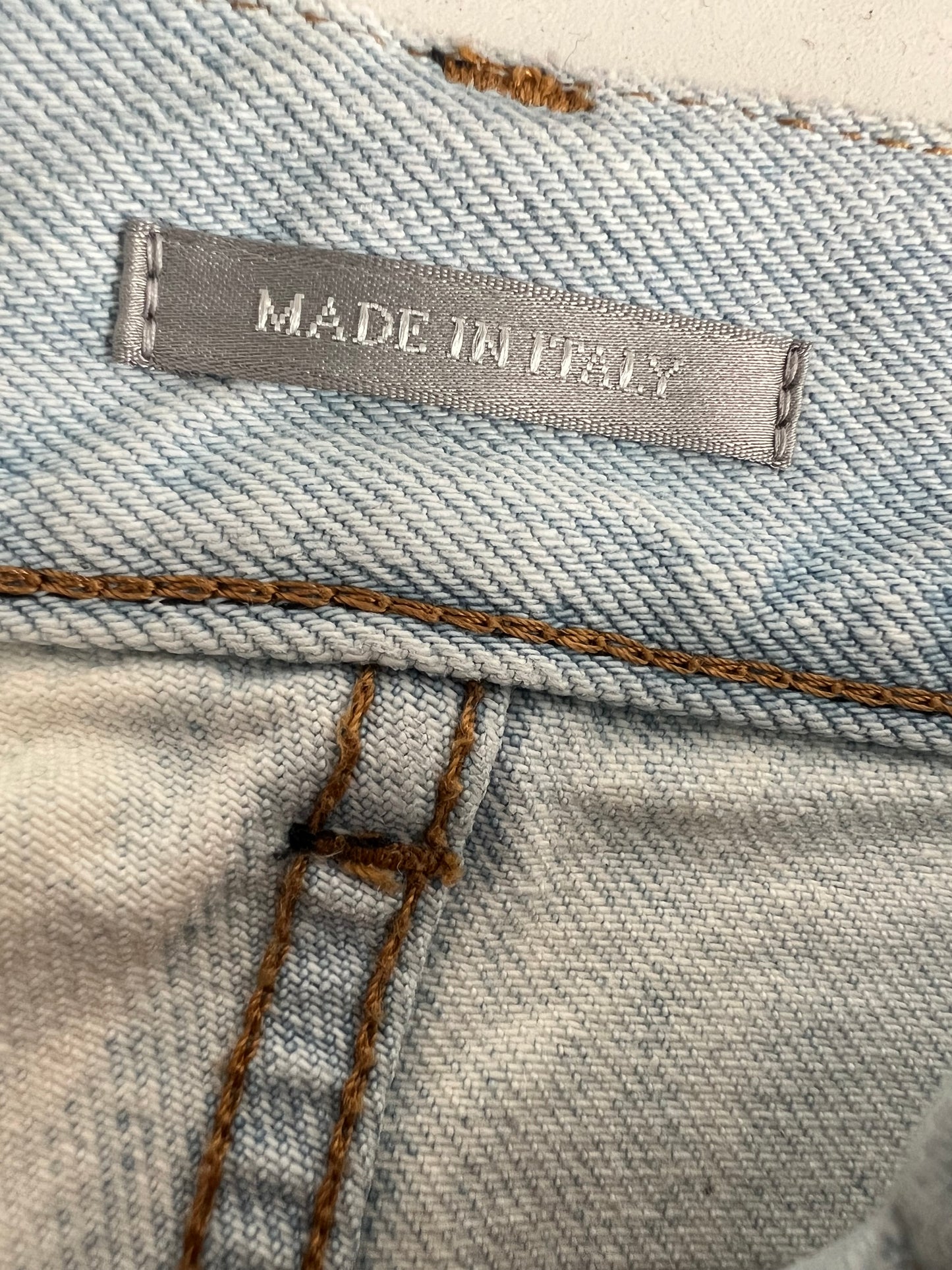 Christian Dior SAMPLE Gazette Print Faded Blue Denim Jeans