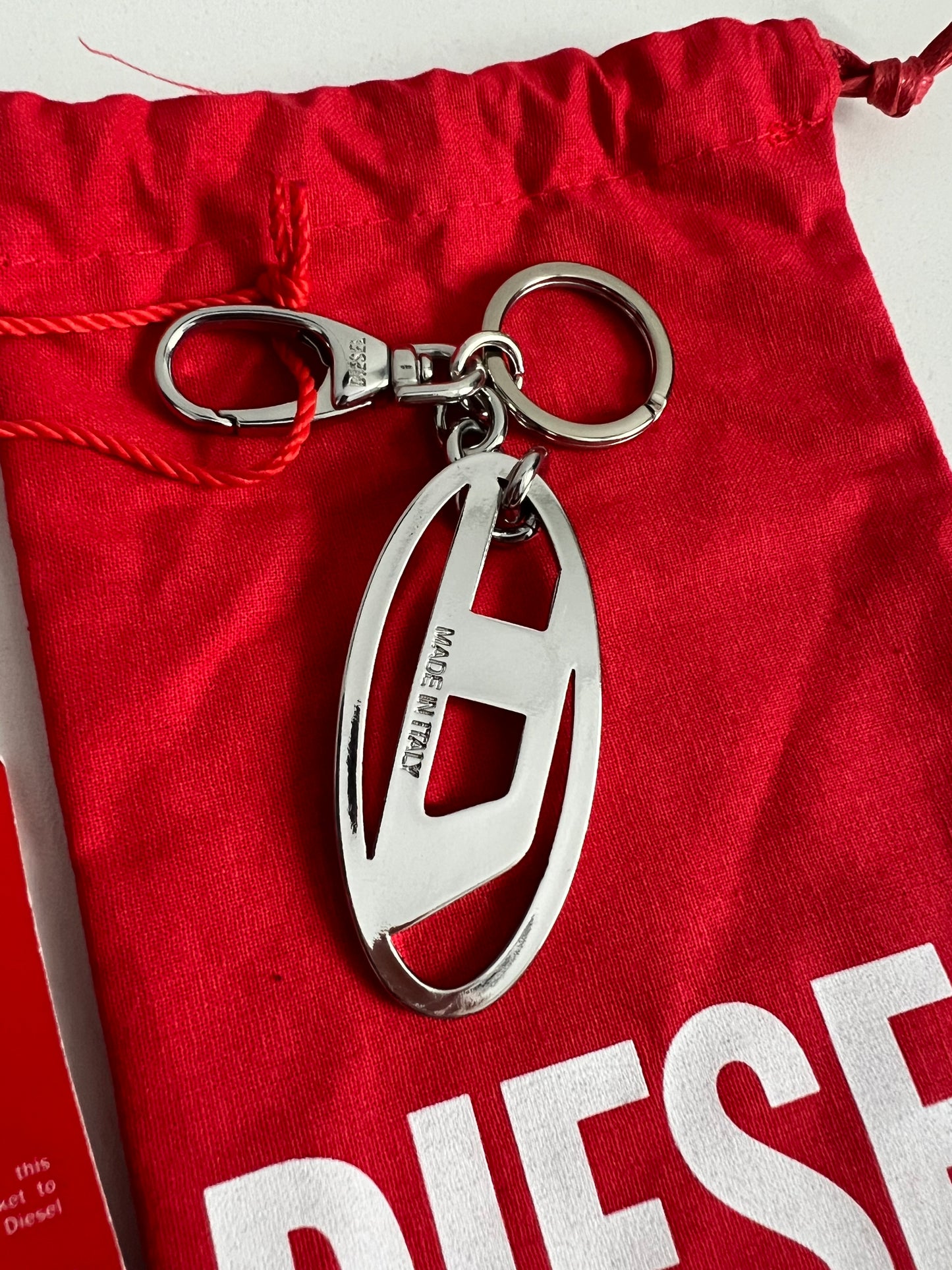 Diesel Logo Keychain Metal Bag Charm