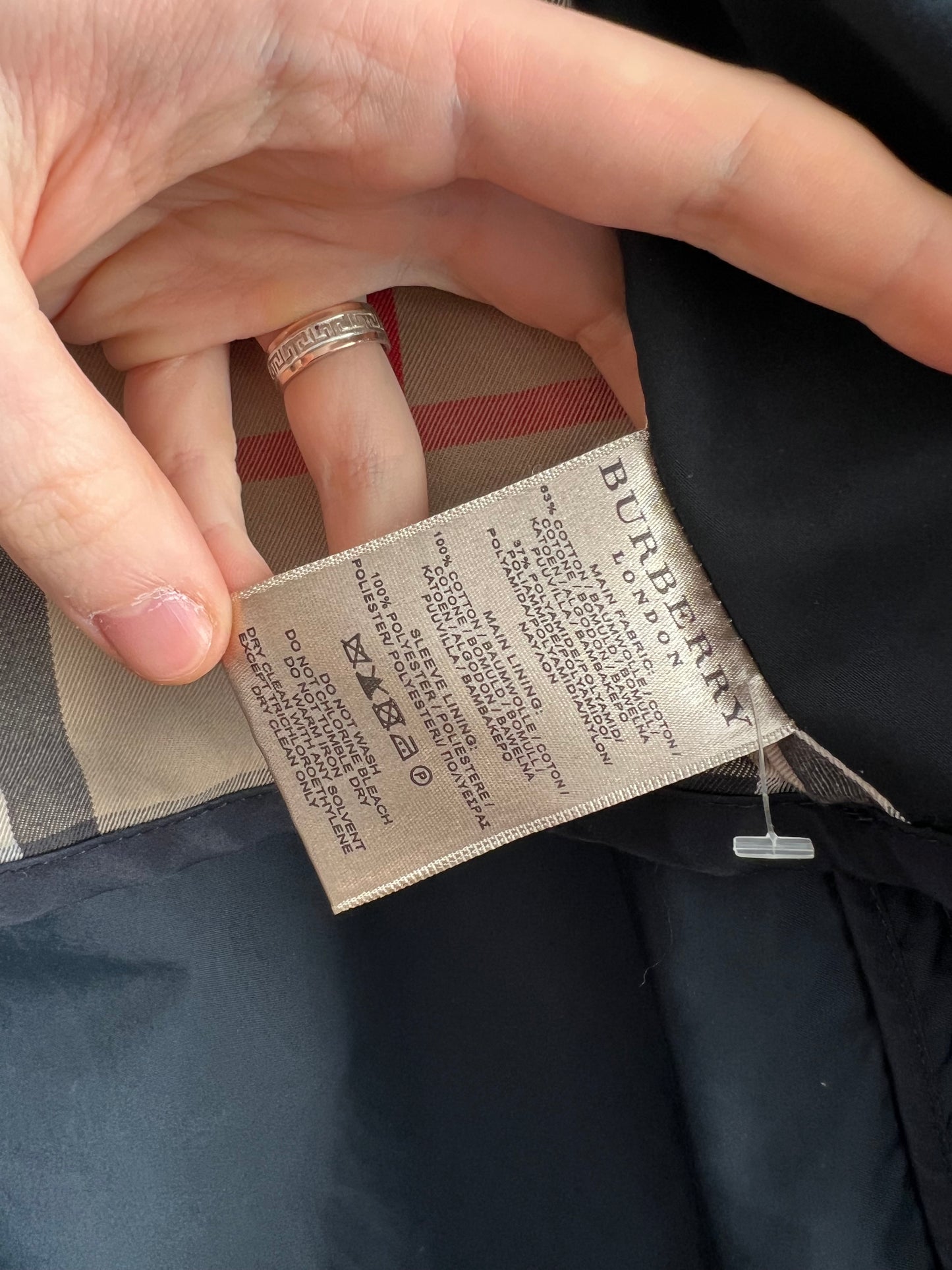 Burberry London Kensington Navy Cotton Trench Coat