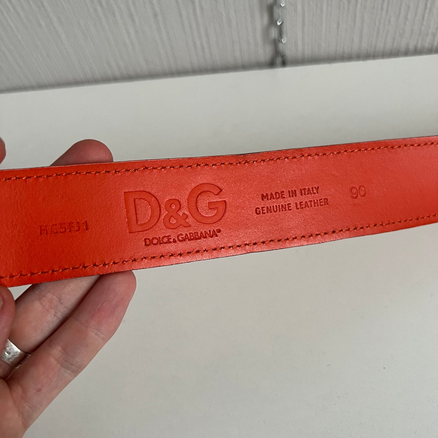 Dolce & Gabbana 2000s Orange Leather Belt