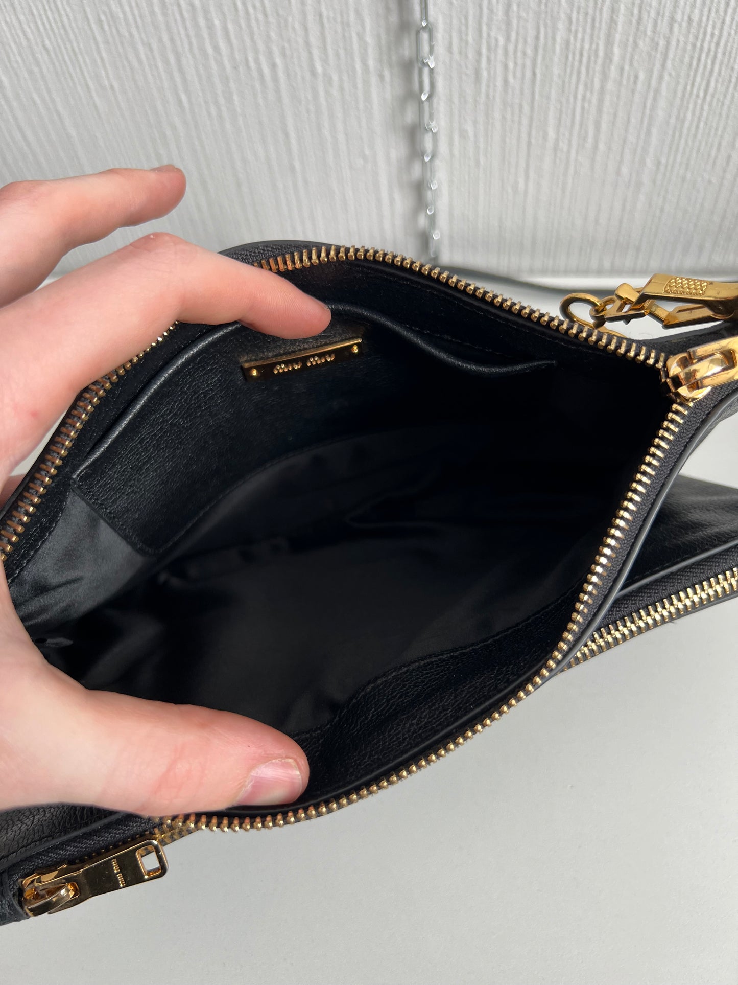 Miu Miu Black Leather Crossbody Bag