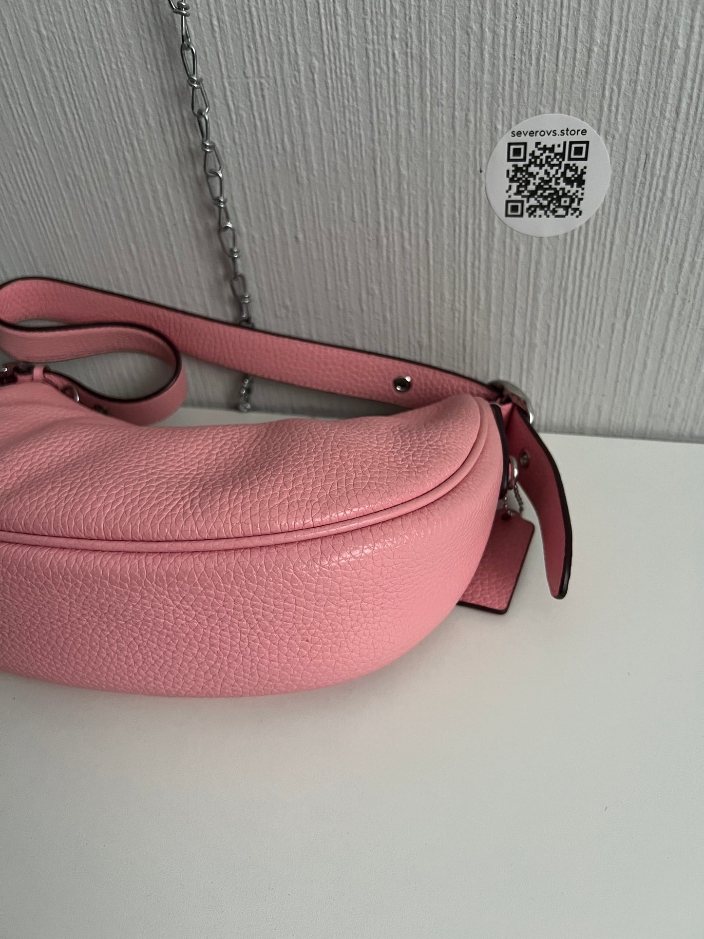 Coach Luna Pink Pebbled Leather Shoulder Bag