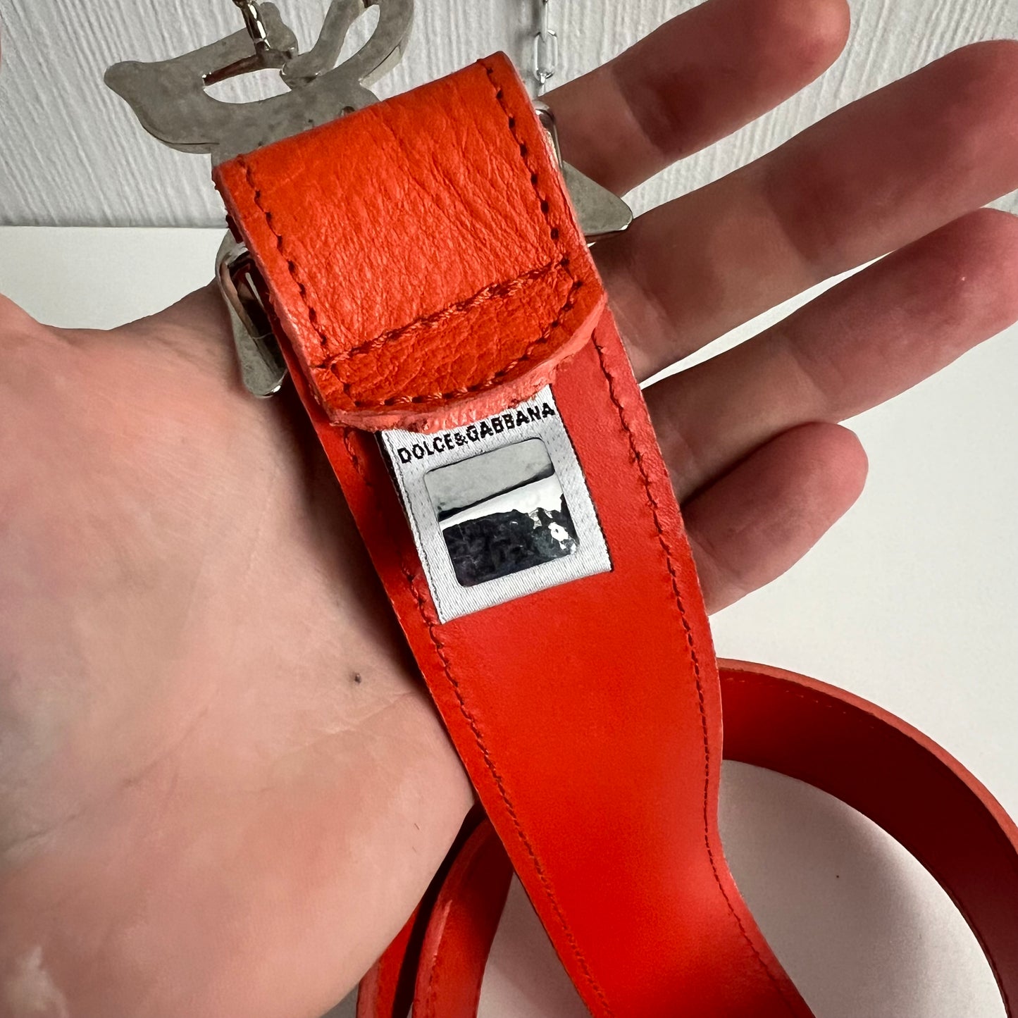 Dolce & Gabbana 2000s Orange Leather Belt