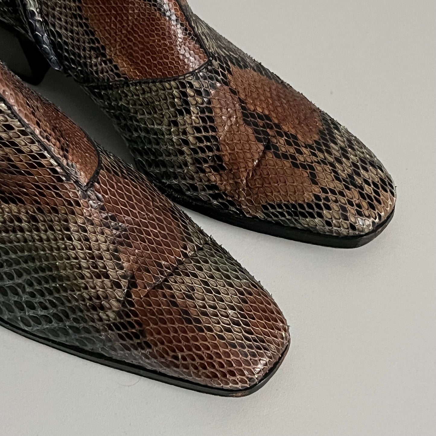 Yves Saint Laurent Wyatt Zip Boots in Genuine Python Leather