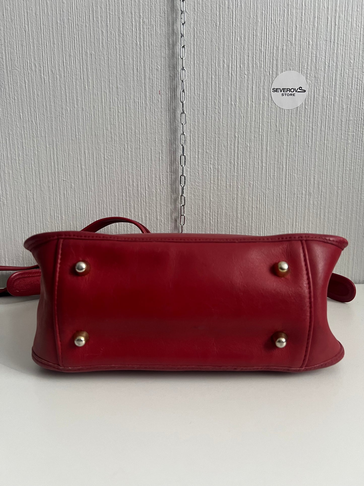 Vintage Coach Legacy Zip 9966 Made in USA Red Leather Crossbody Shoulder Bag