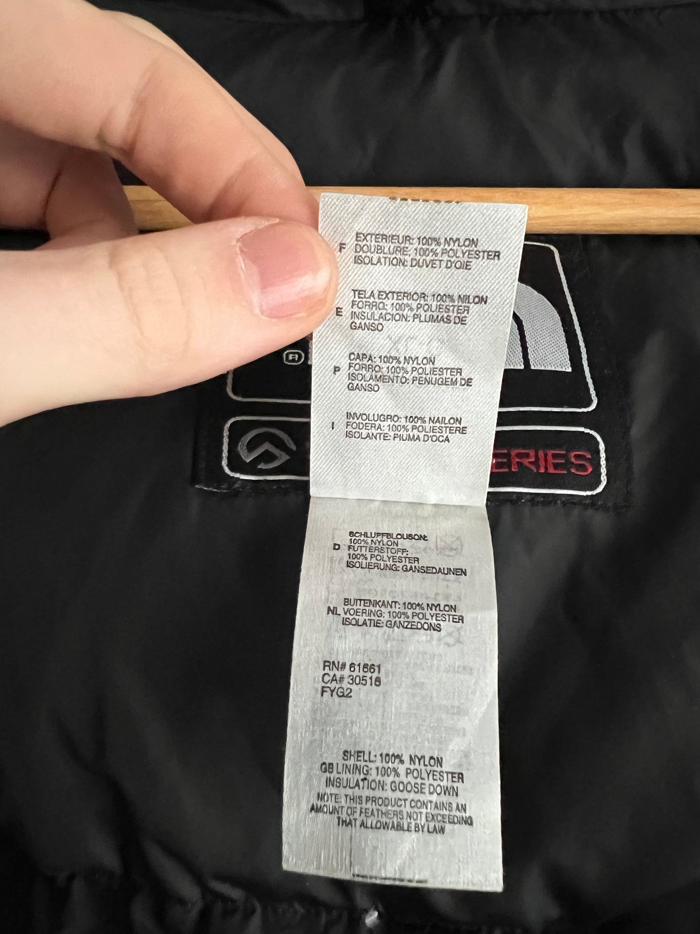 The North Face 900 Summit Series Black Down Puffer Jacket