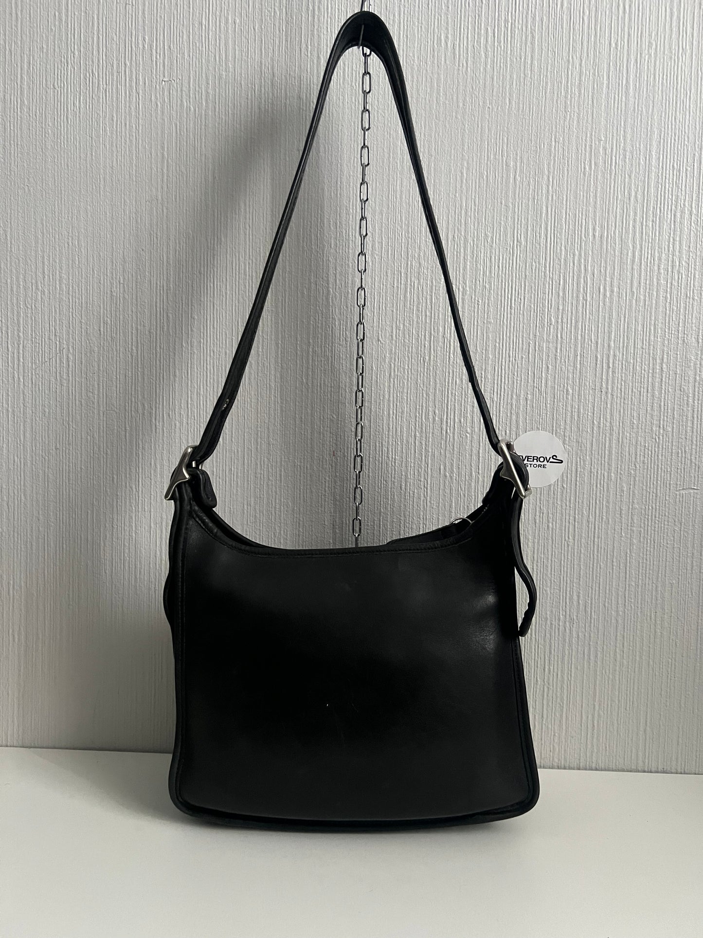 Vintage Coach Legacy Zip 9966 Made in USA Black Leather Crossbody Shoulder Bag