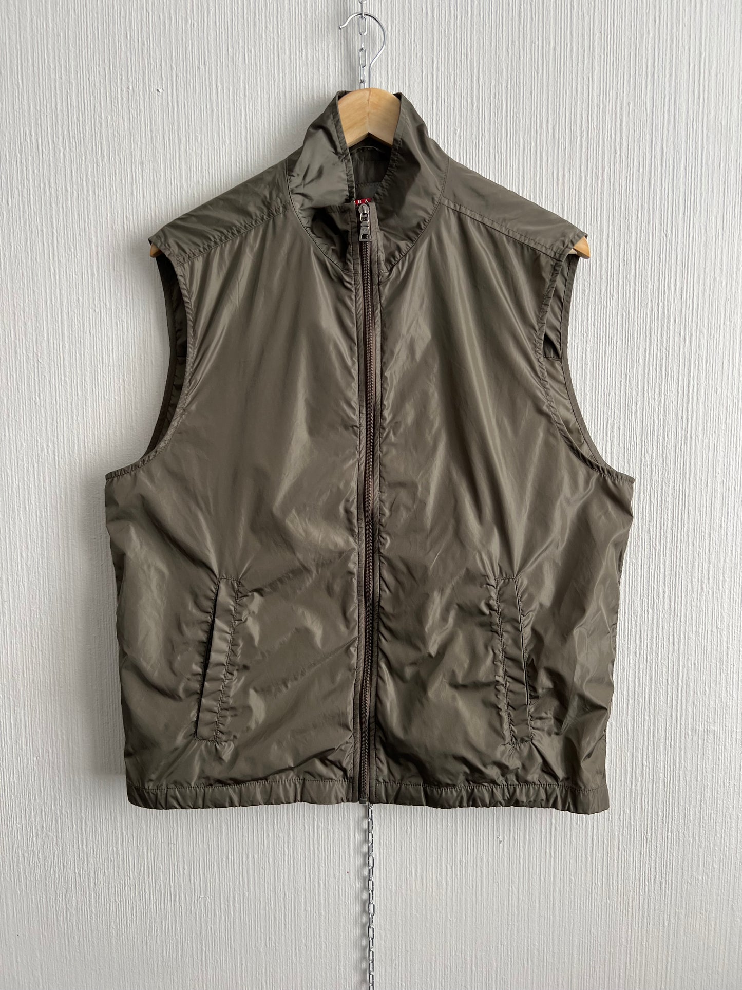 Prada Sport Luna Rossa Khaki Nylon Black Tab Jacket