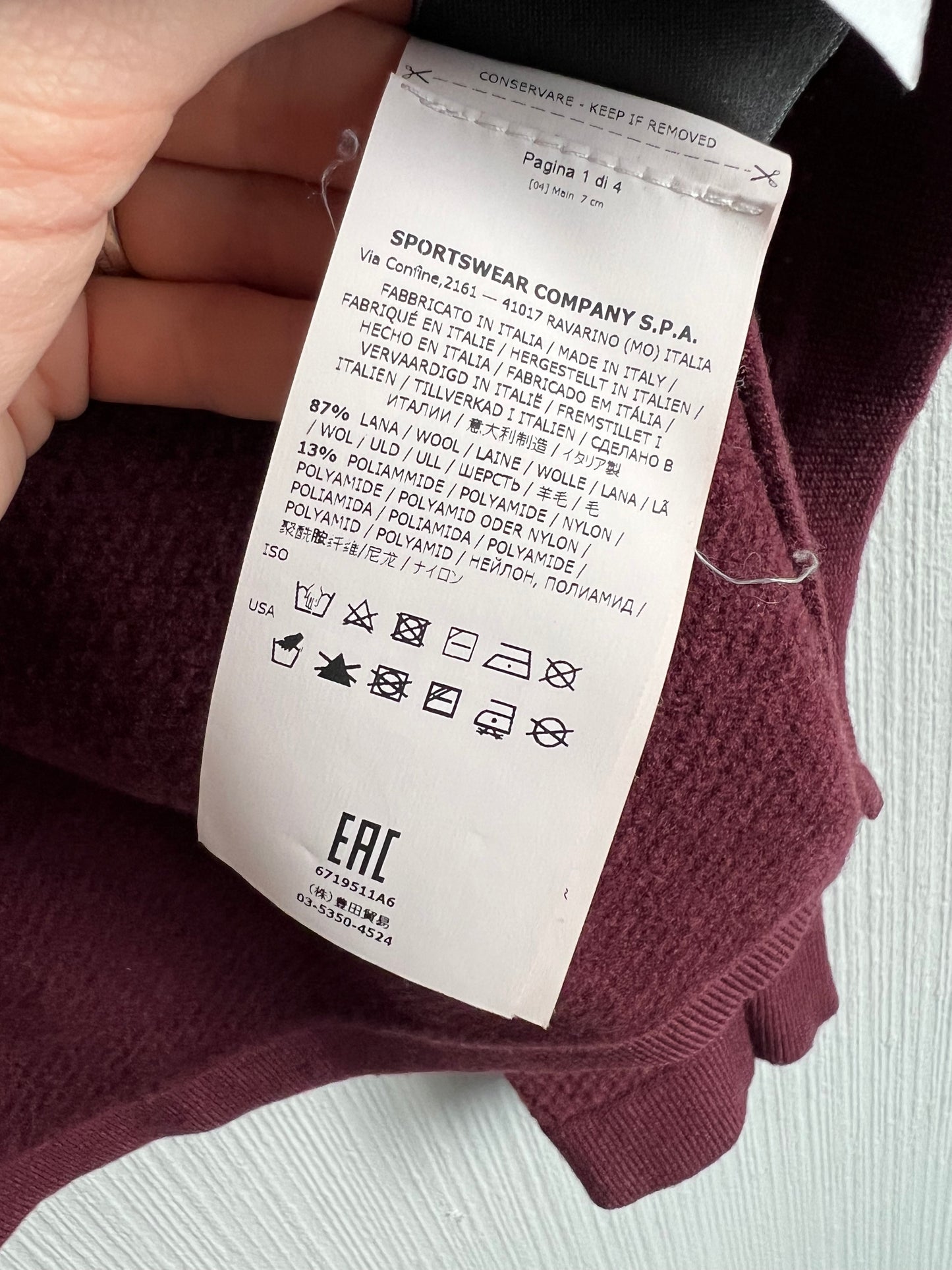Stone Island Shadow Project
Waffle Wool Sweater In Bordeaux