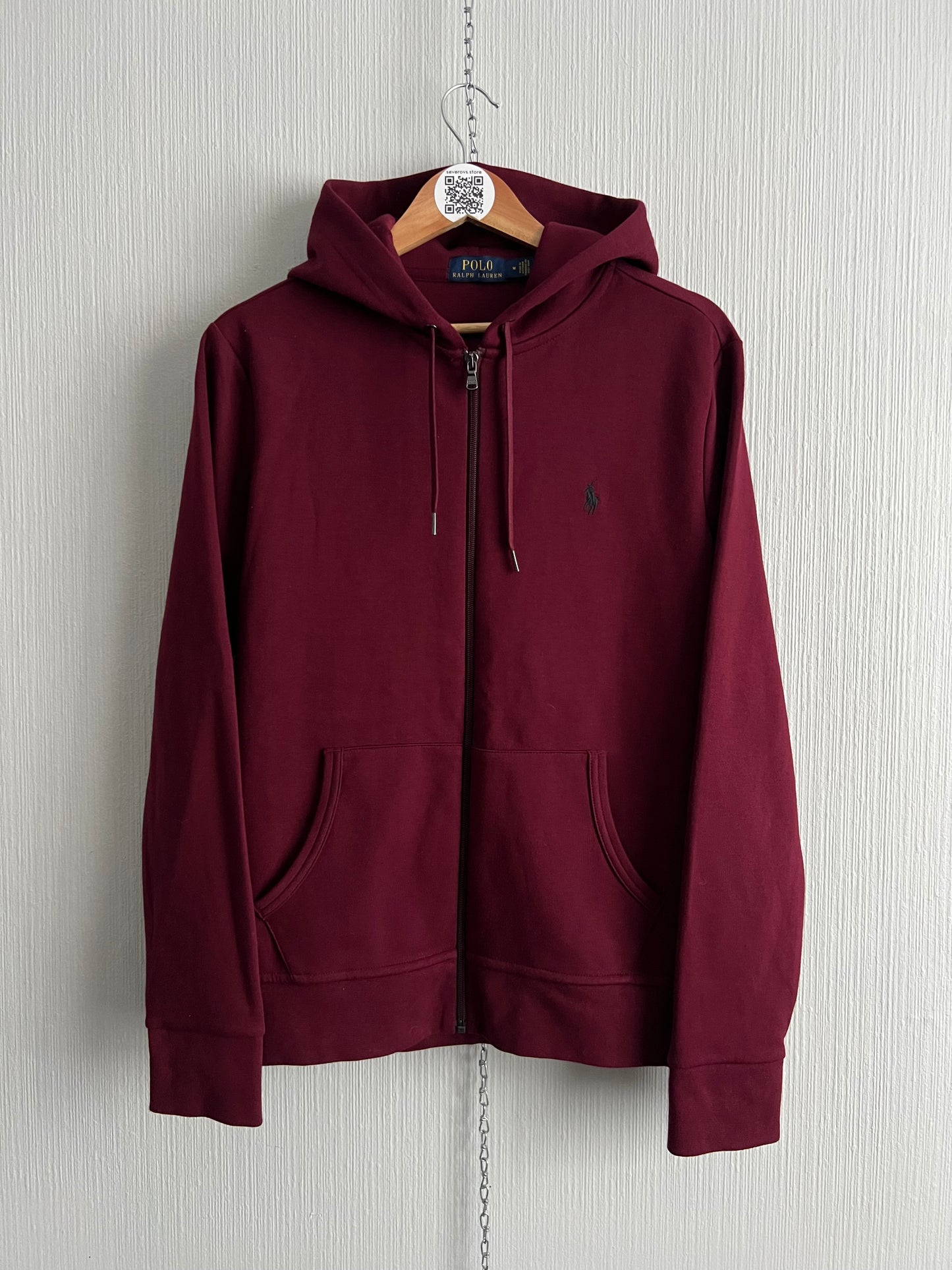 Polo Ralph Lauren Burgundy Mens Zip Hoodie