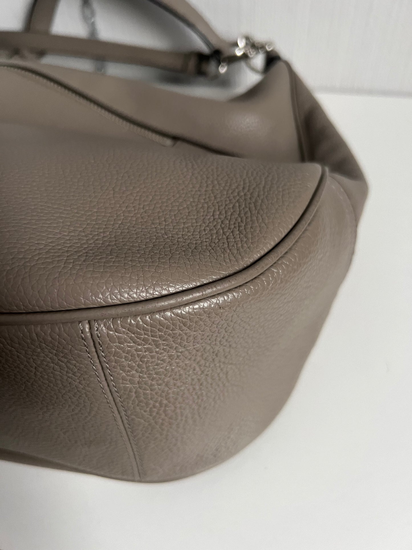 Coach Pebbled Leather Gray Large Handbag Hobo Purse