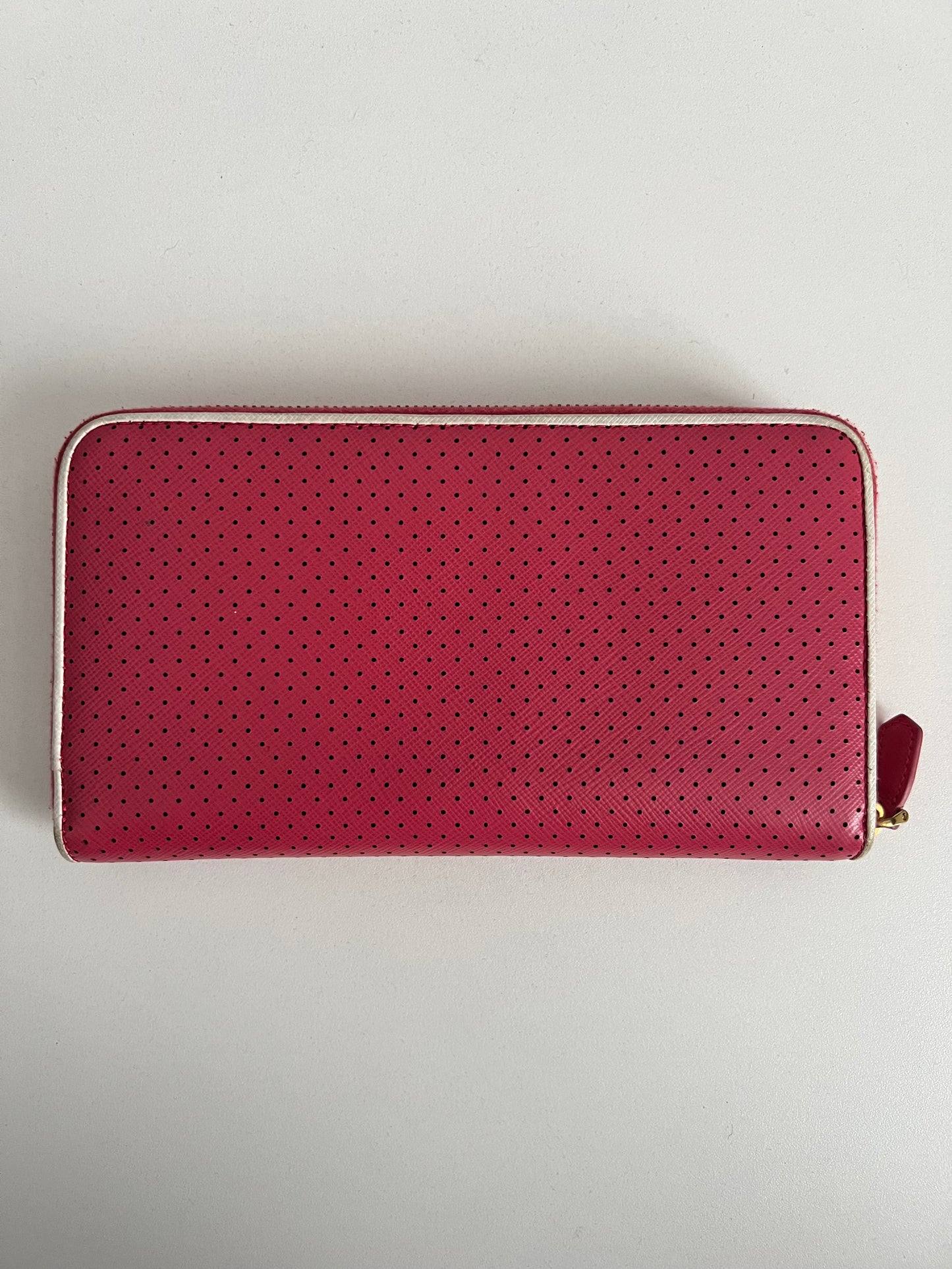 Prada Saffiano Leather Perforated Large Wallet