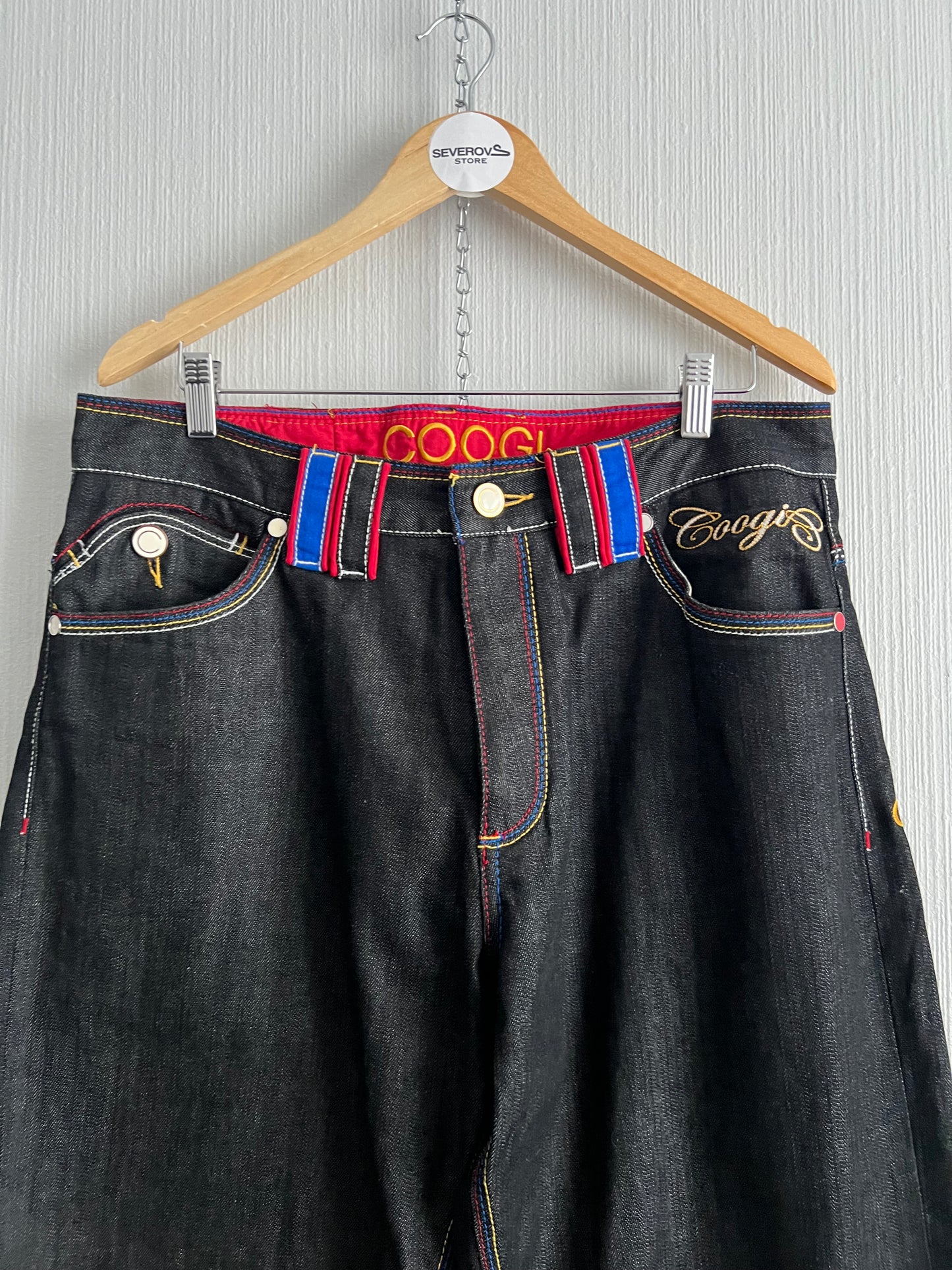 Coogi Mens Embroidered Baggy Fit Denim Jeans