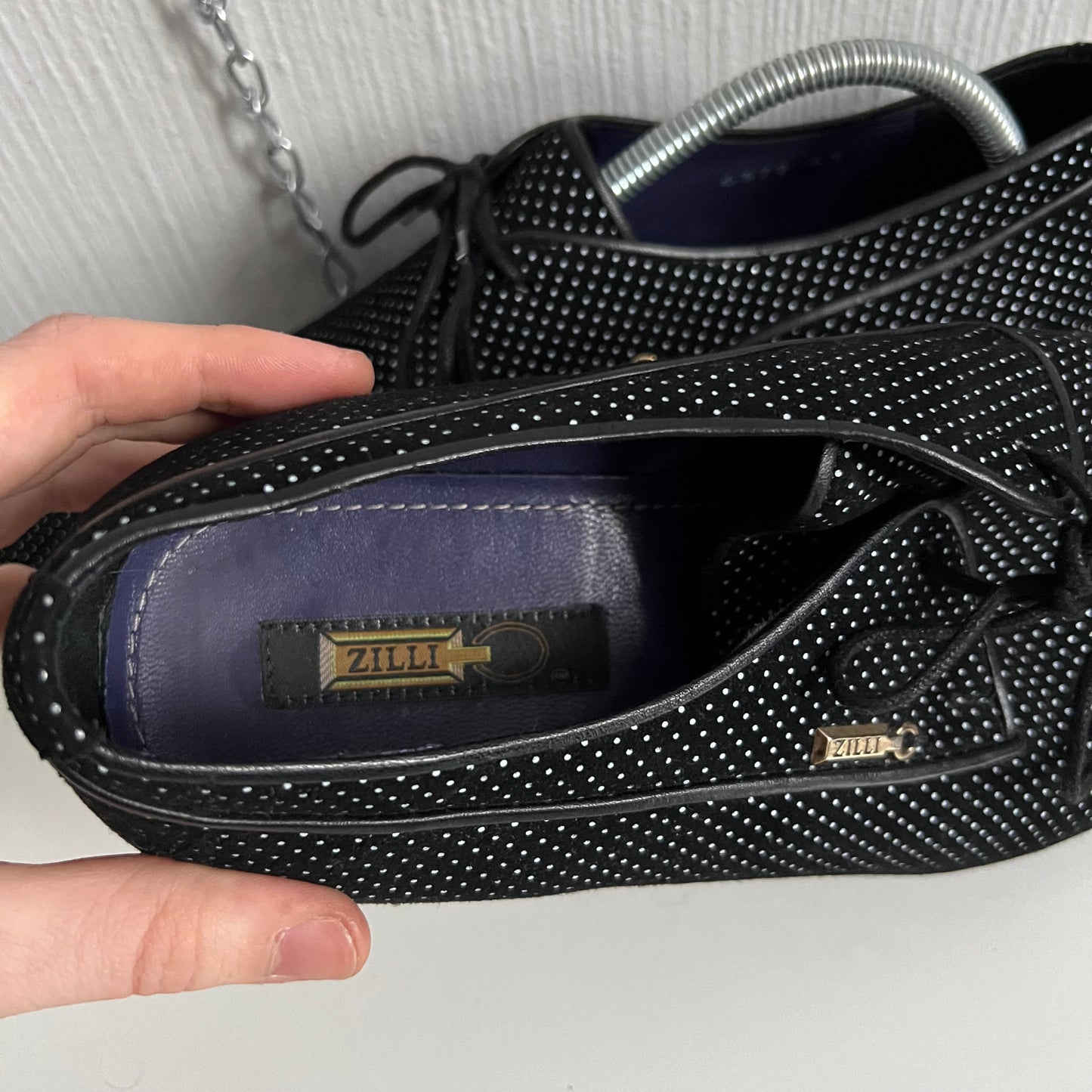 Zilli Mens Leather Formal Flats Loafer Shoes