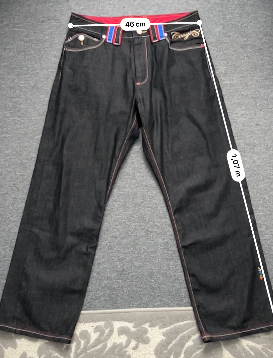 Coogi Mens Embroidered Baggy Fit Denim Jeans