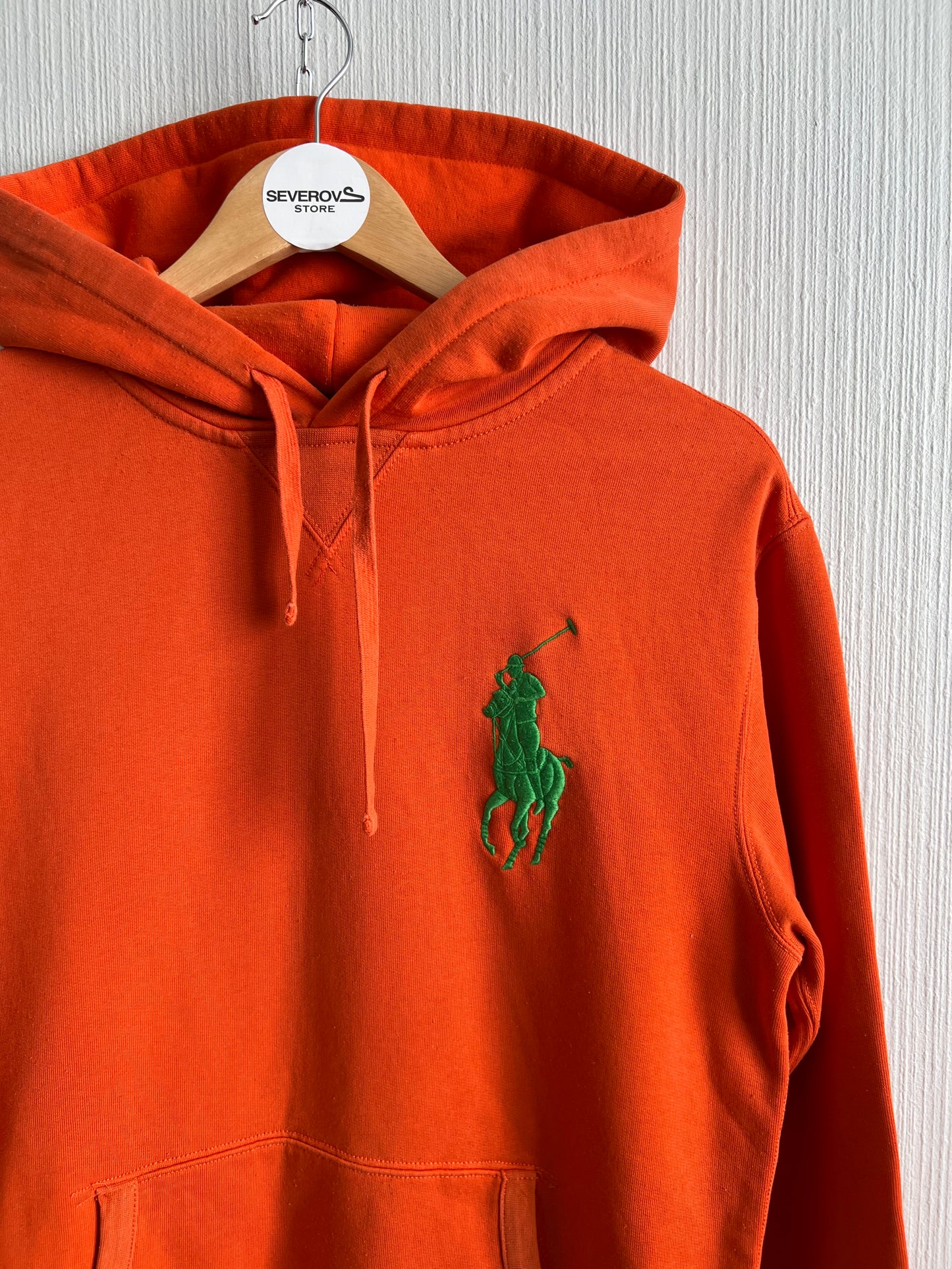 Polo Ralph Lauren Orange Cotton Big Logo Mens Hoodie