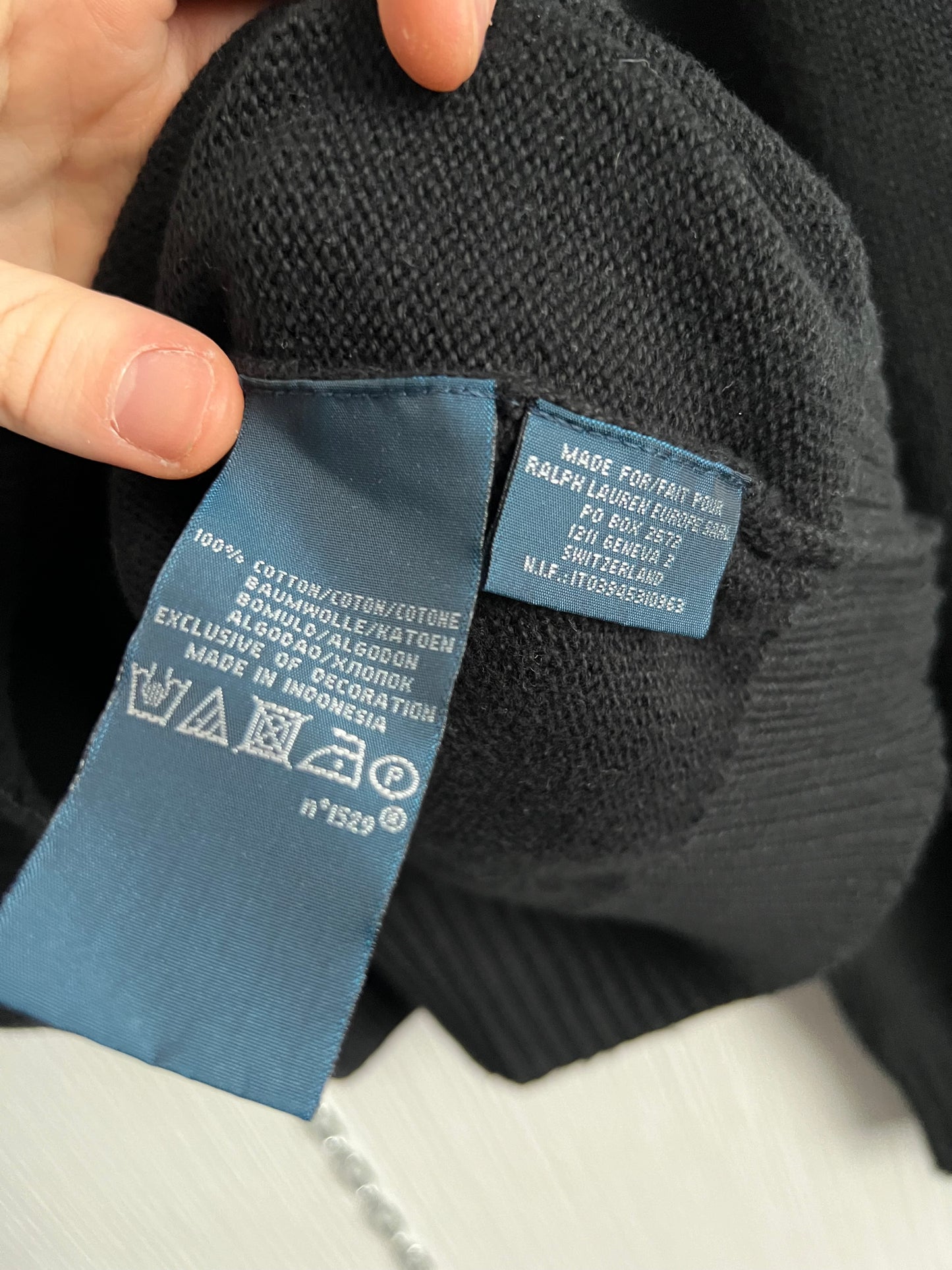 Polo Ralph Lauren Black Cotton Knit Sweater