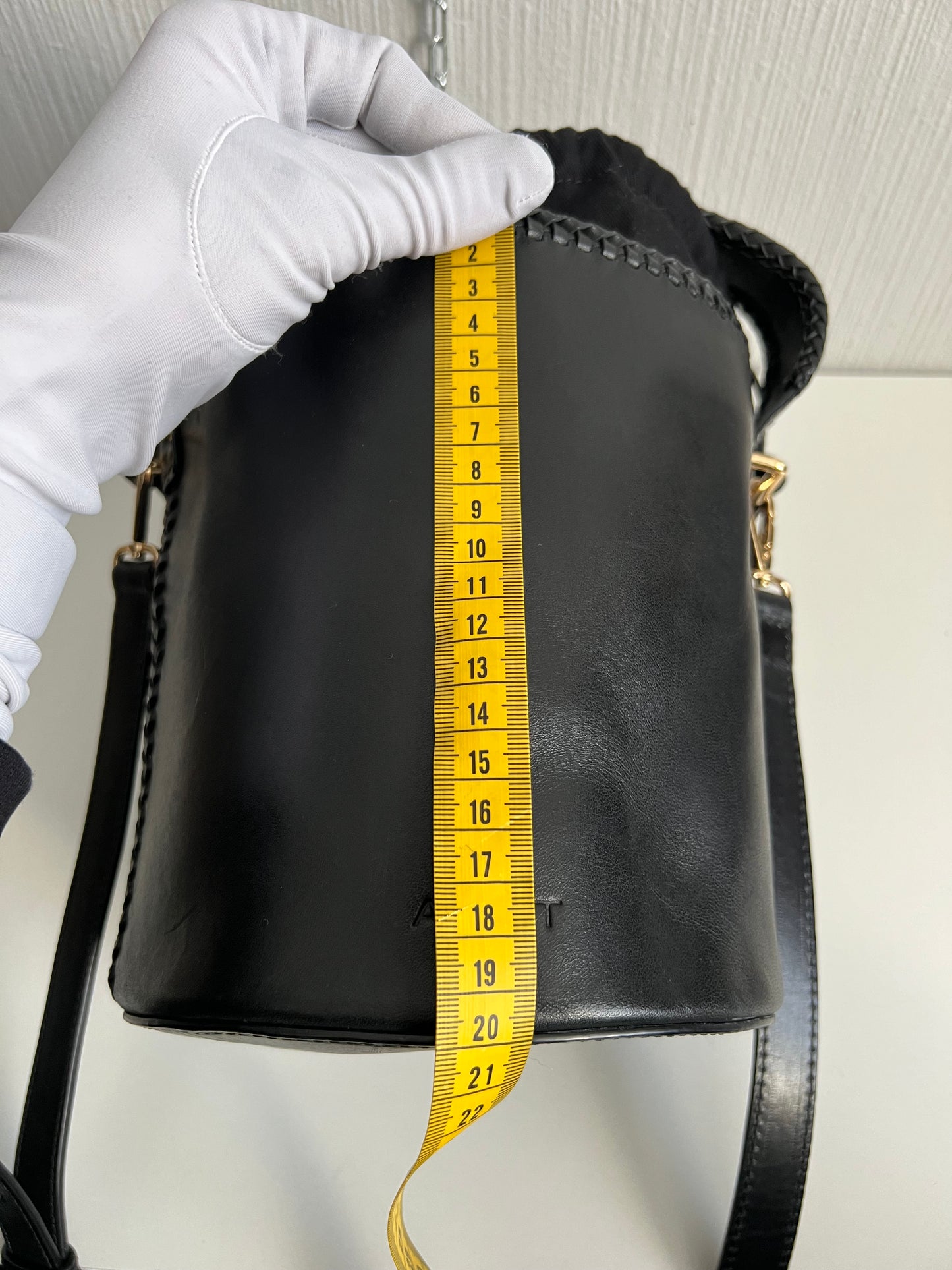Arket Leather Black Bucket Bag