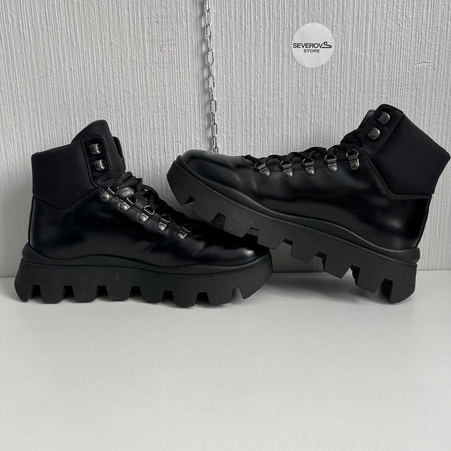 Prada Brushed Spazzolato Leather Brixxen Boots