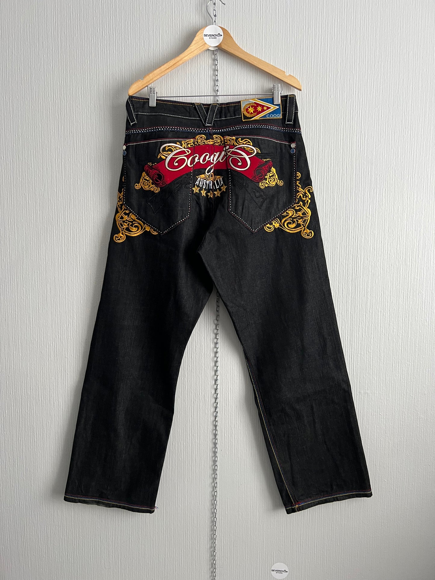 Coogi Mens Embroidered Baggy Fit Denim Jeans