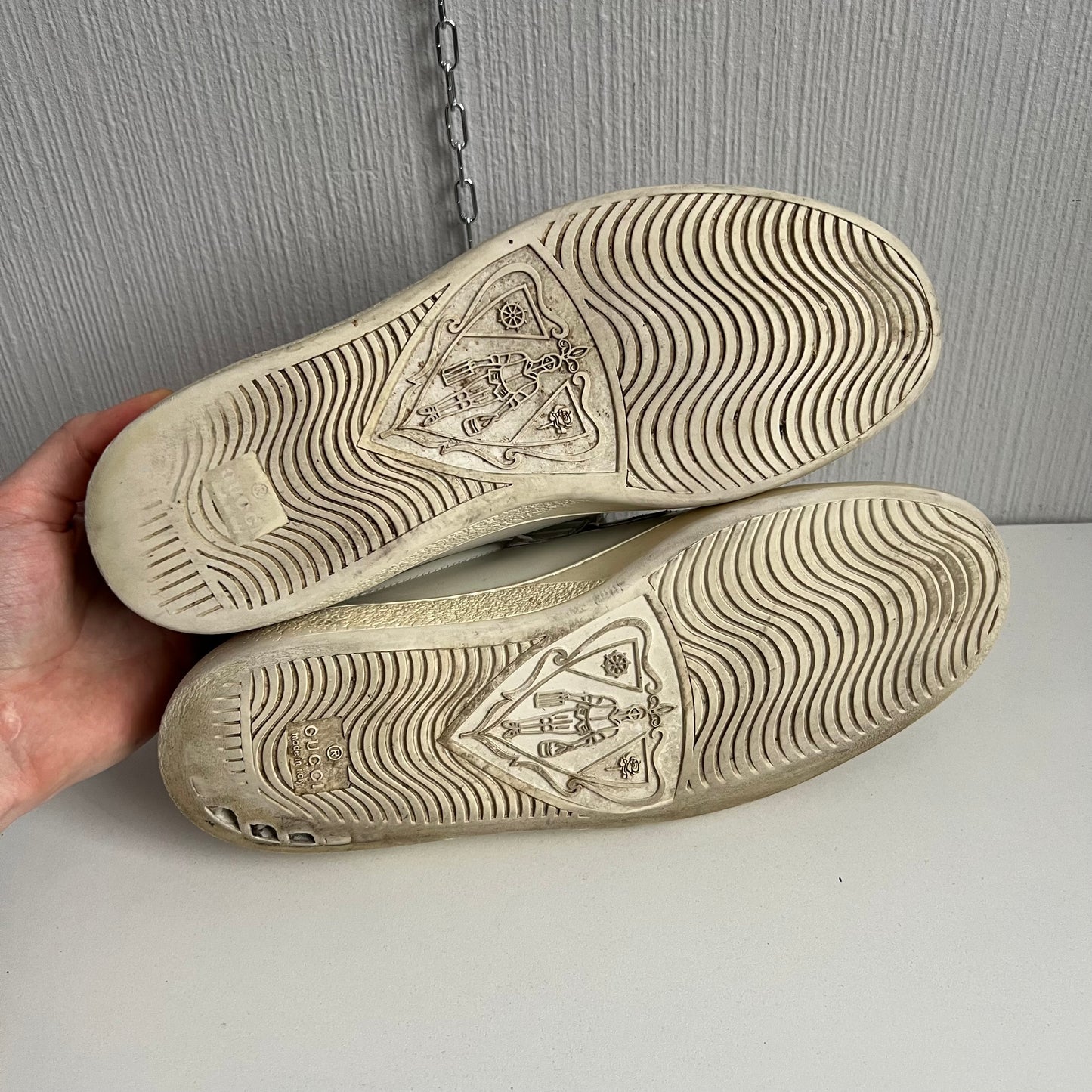 Gucci Ace Velcro Leather Shoes