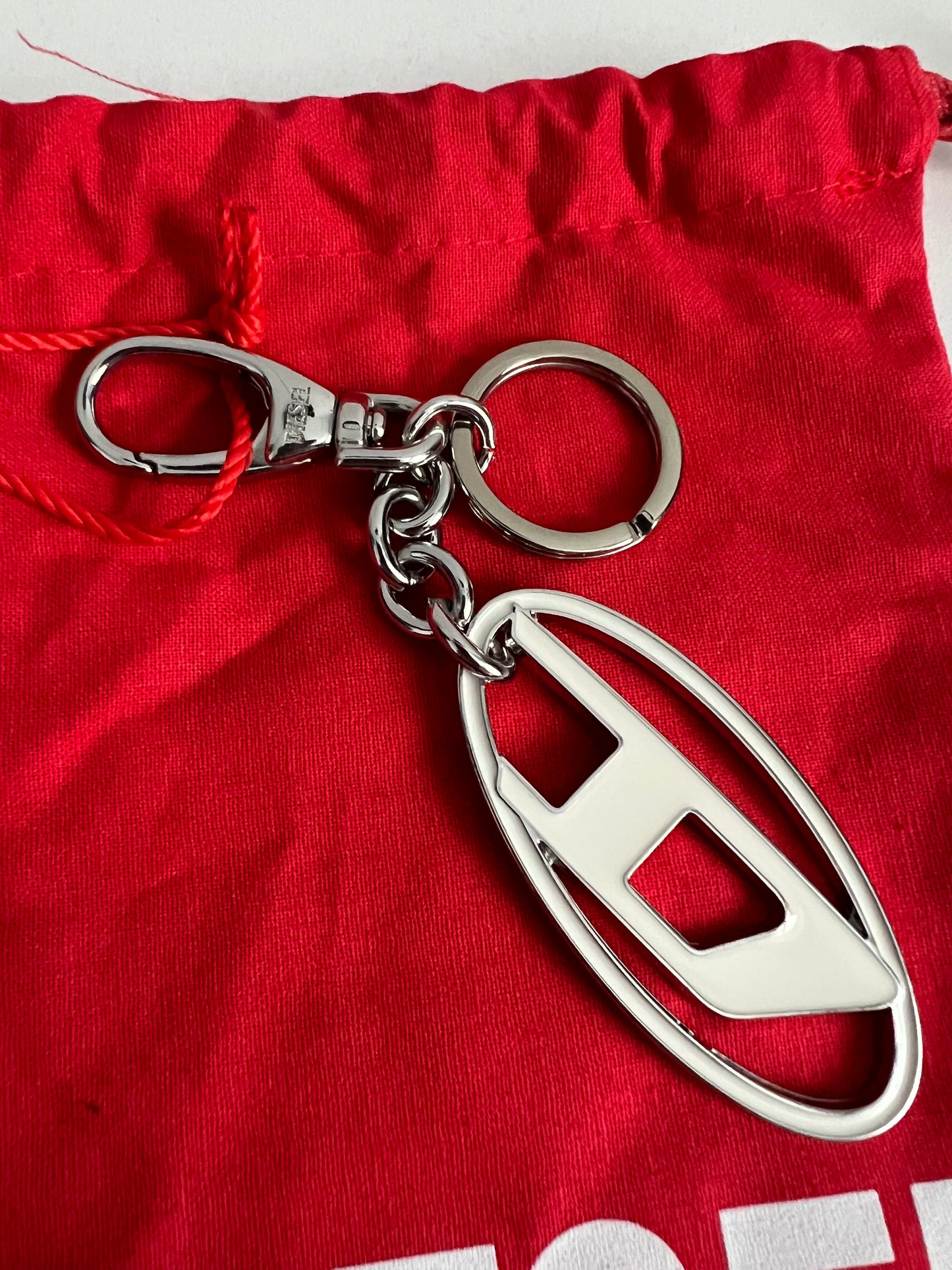 Diesel Logo Keychain Metal Bag Charm