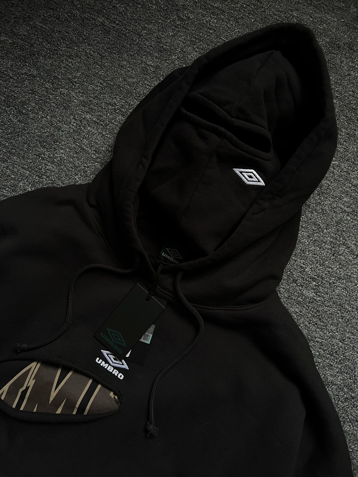 Umbro Slam Jam Destroyed Hoodie Black Mens Hoodie