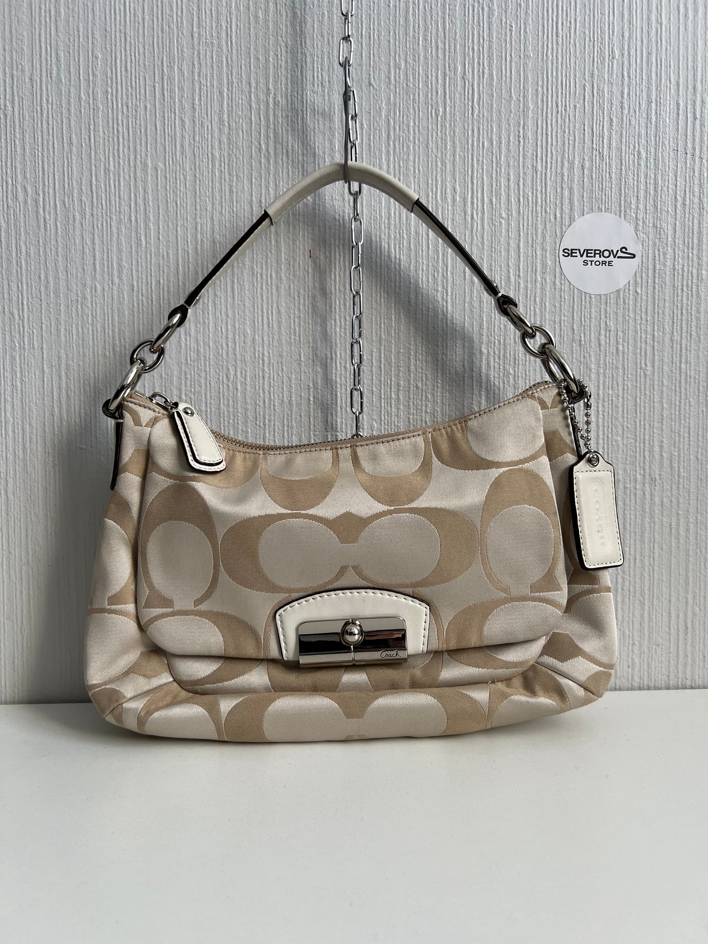 Coach Cream Canvas Kristin Hobo Bag