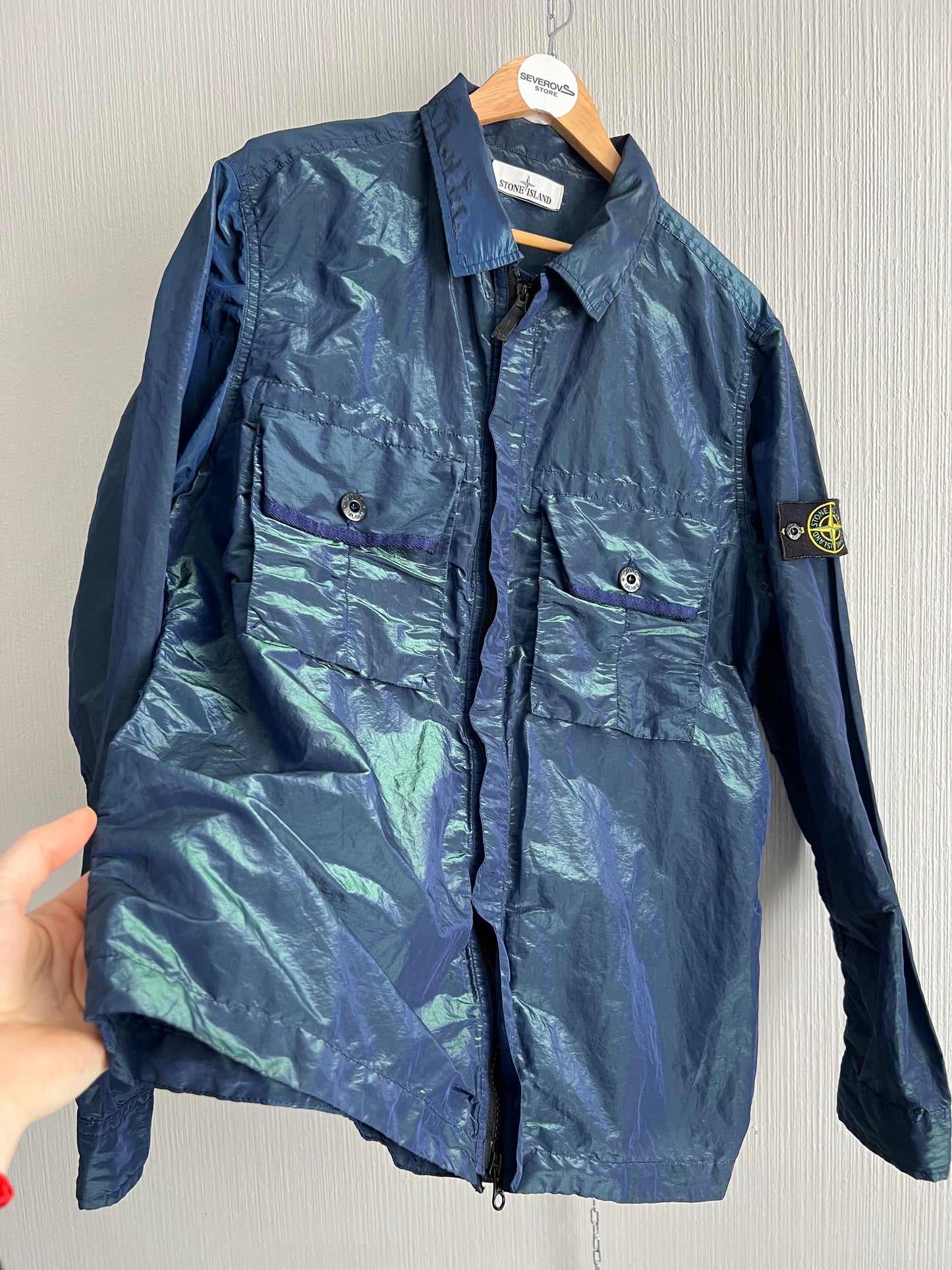 Stone Island SS17 Blue Green Weft Overshirt