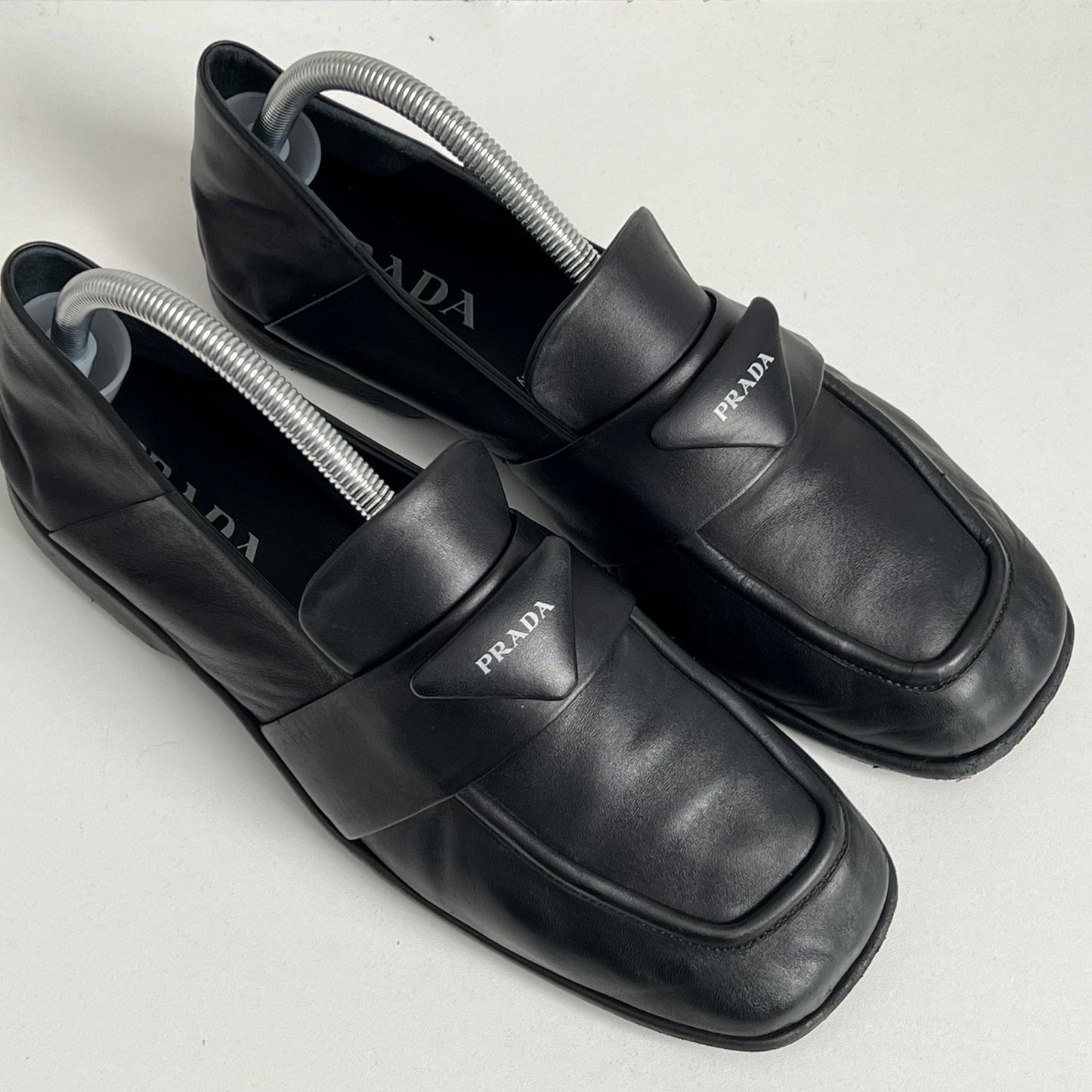 Prada Soft Nappa Black Leather Loafers