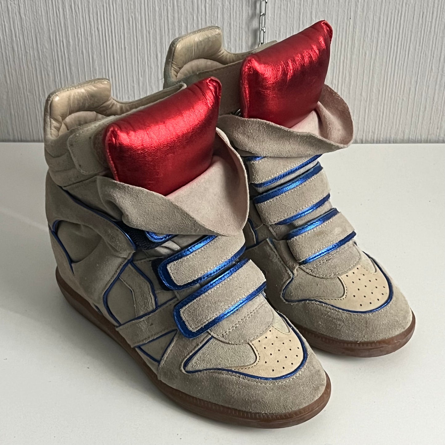 Isabel Marant Bekett Beige Suede Leather Sneakers Womens Shoes