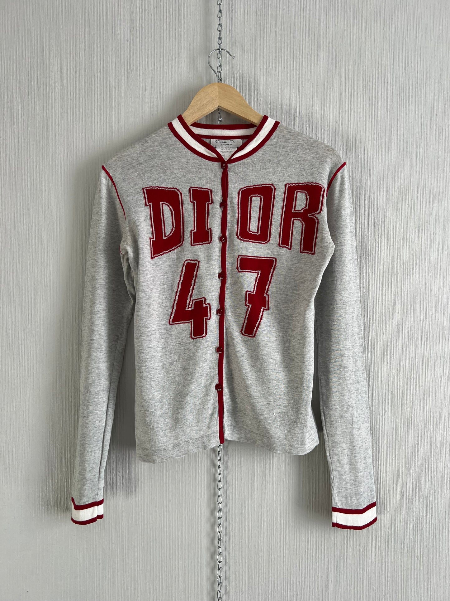 Christian Dior by John Galliano F/W 2005 Grey Cotton Cardigan Womens Top