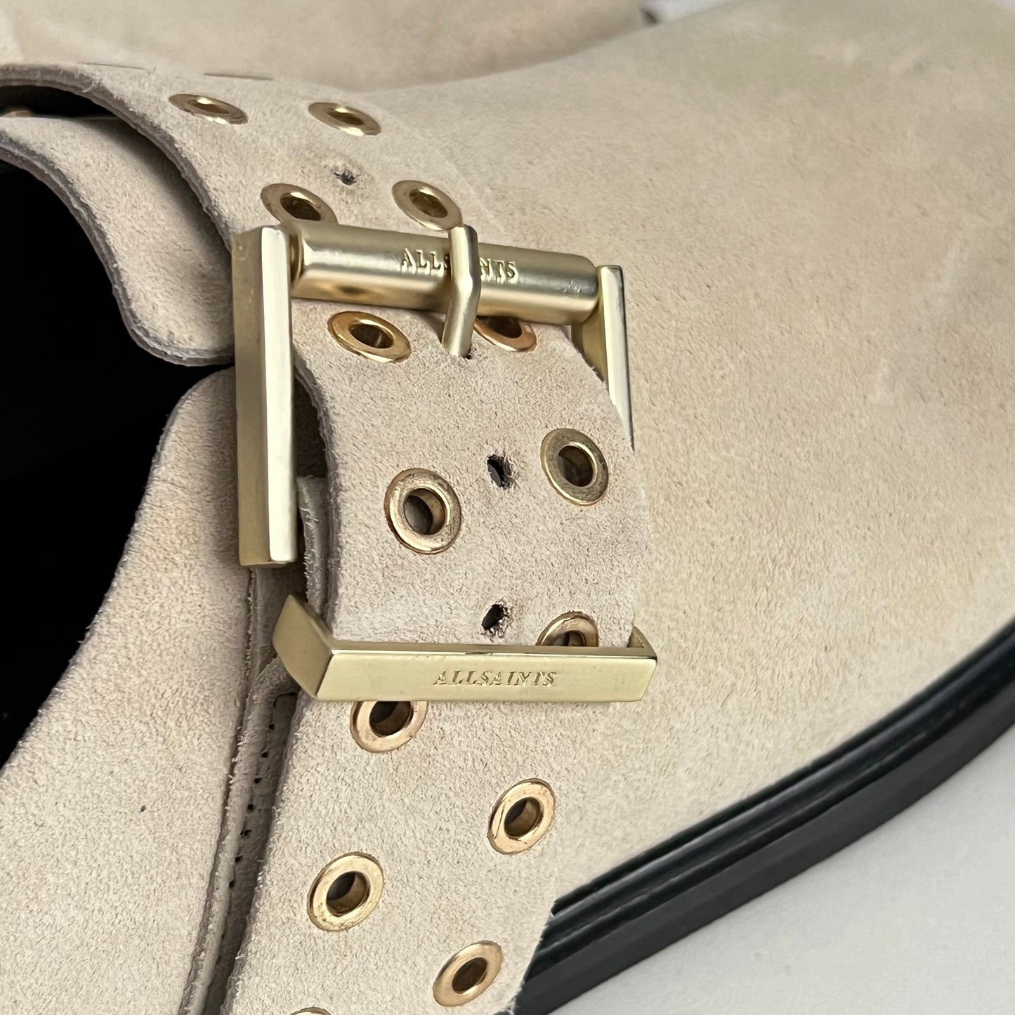All Saints Juno Mule in Parchment White