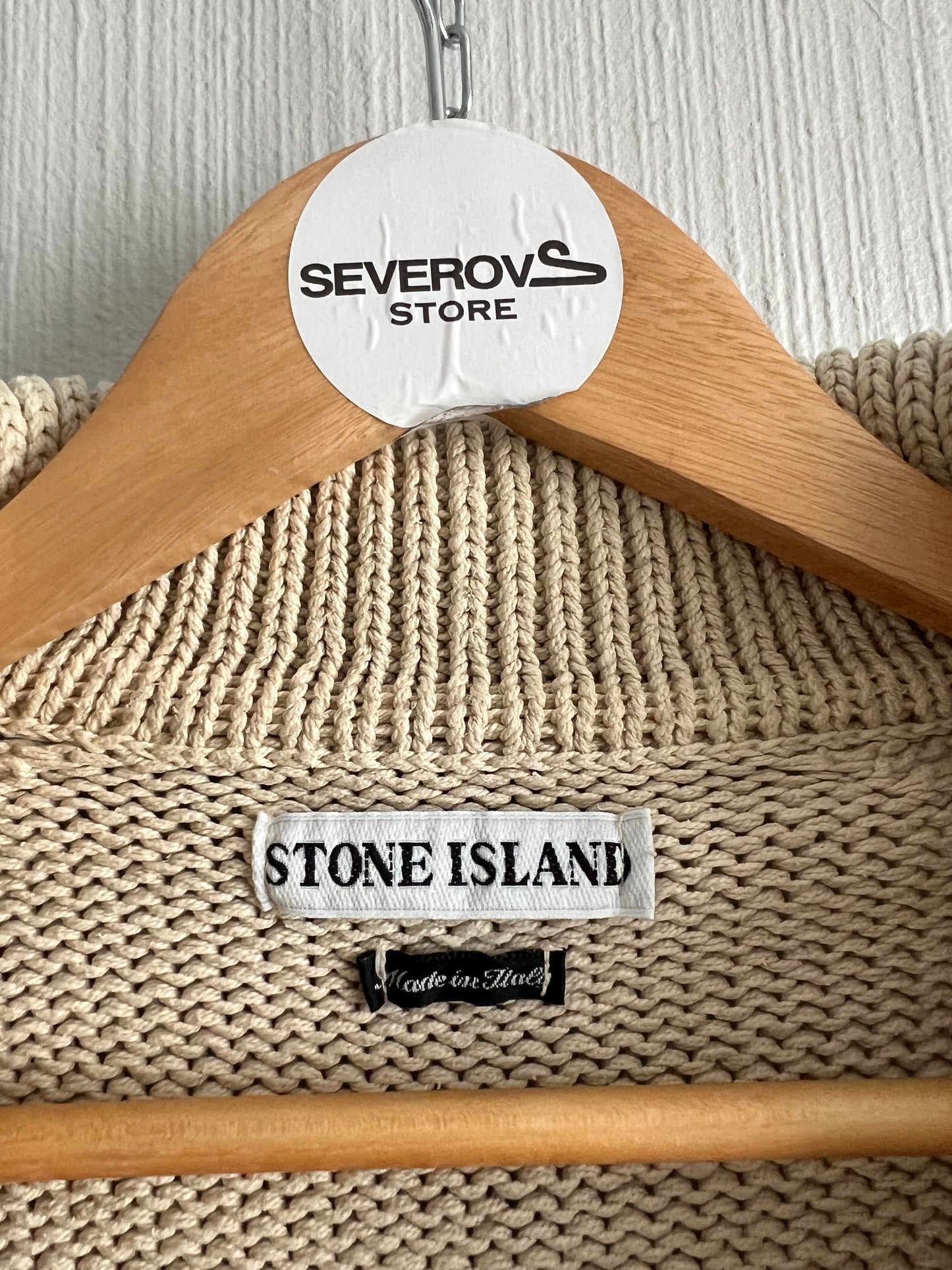Stone Island Vintage SS1998 Beige Cotton Knit Sweater
