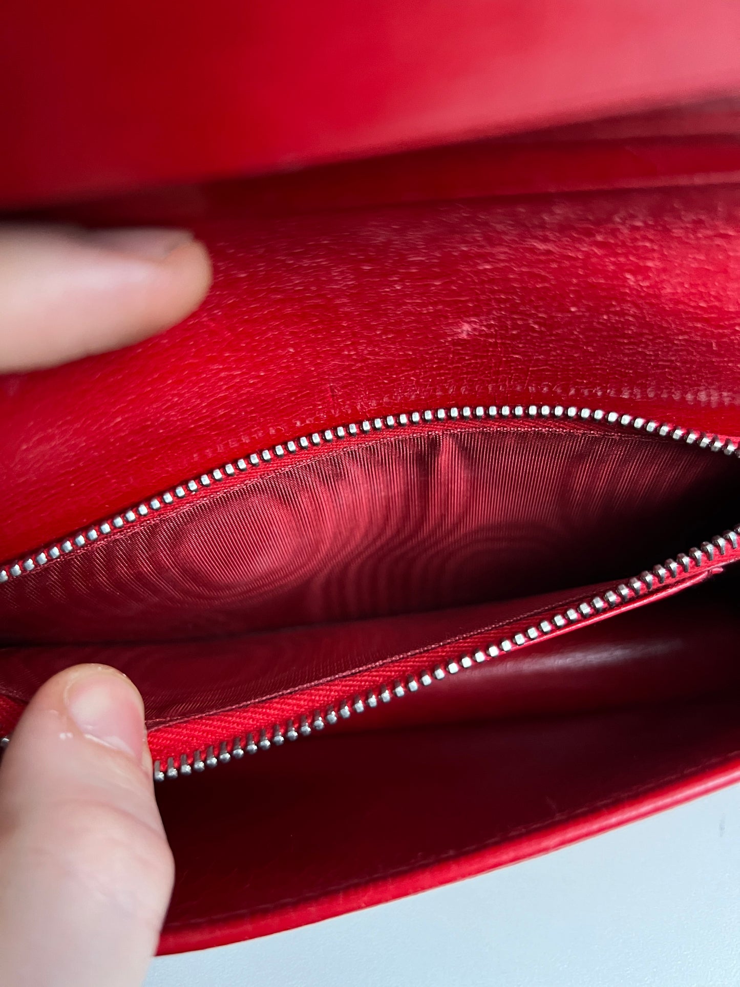 Miu Miu Clutch Crossbody Matelasse Quilted Red Leather Clutch Bag with Removable Crossbody Strap